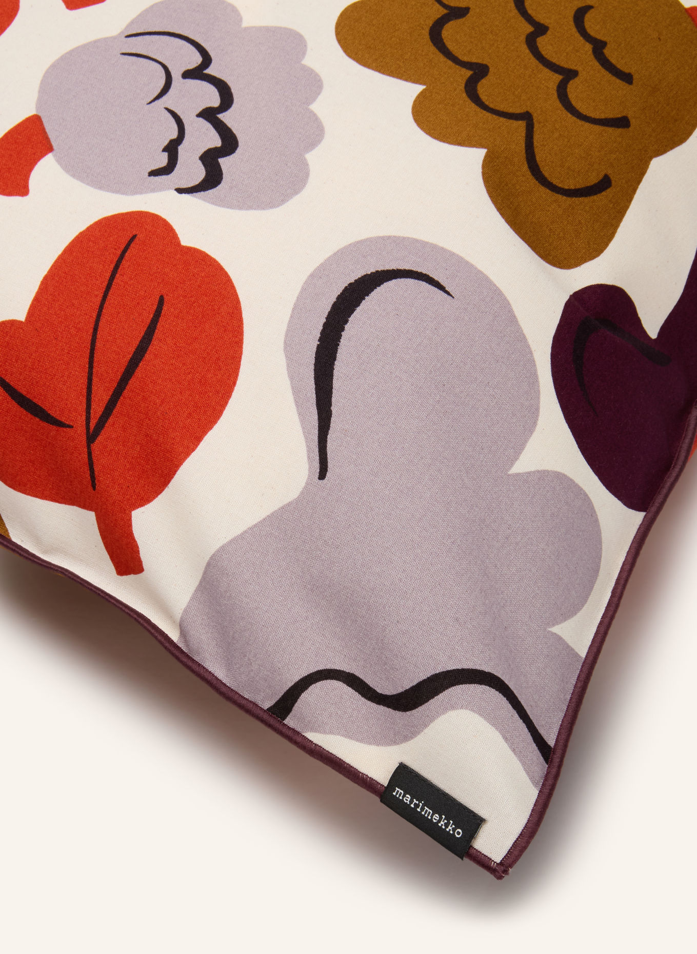 marimekko Decorative cushion cover P-KUKASTA KUKKAAN: BEIGE / BLUE GRAY / RED