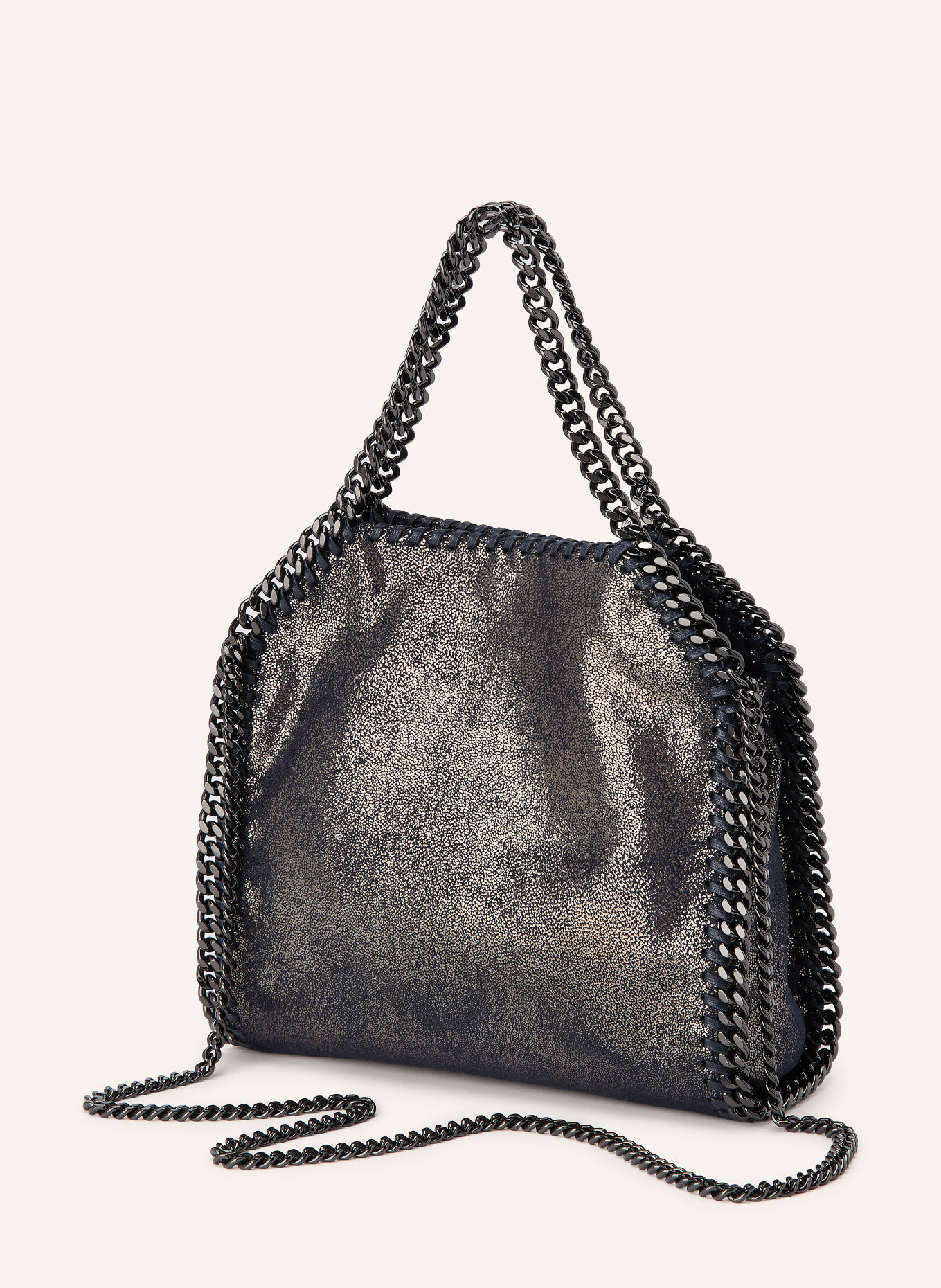 STELLA McCARTNEY FALABELLA MINI Handbag: DARK BLUE / SILVER / BLACK