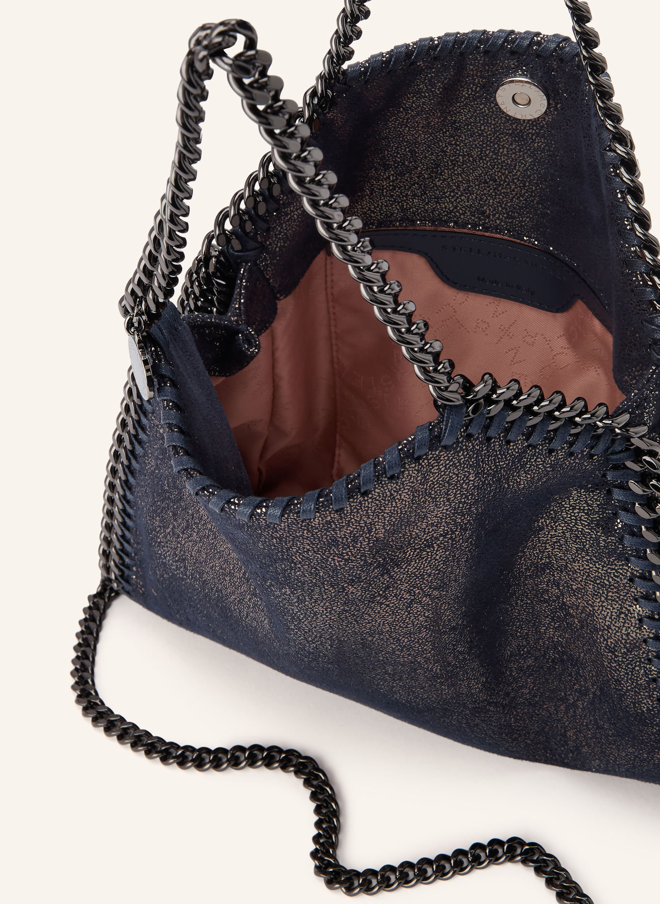 STELLA McCARTNEY FALABELLA MINI Handbag: DARK BLUE / SILVER / BLACK