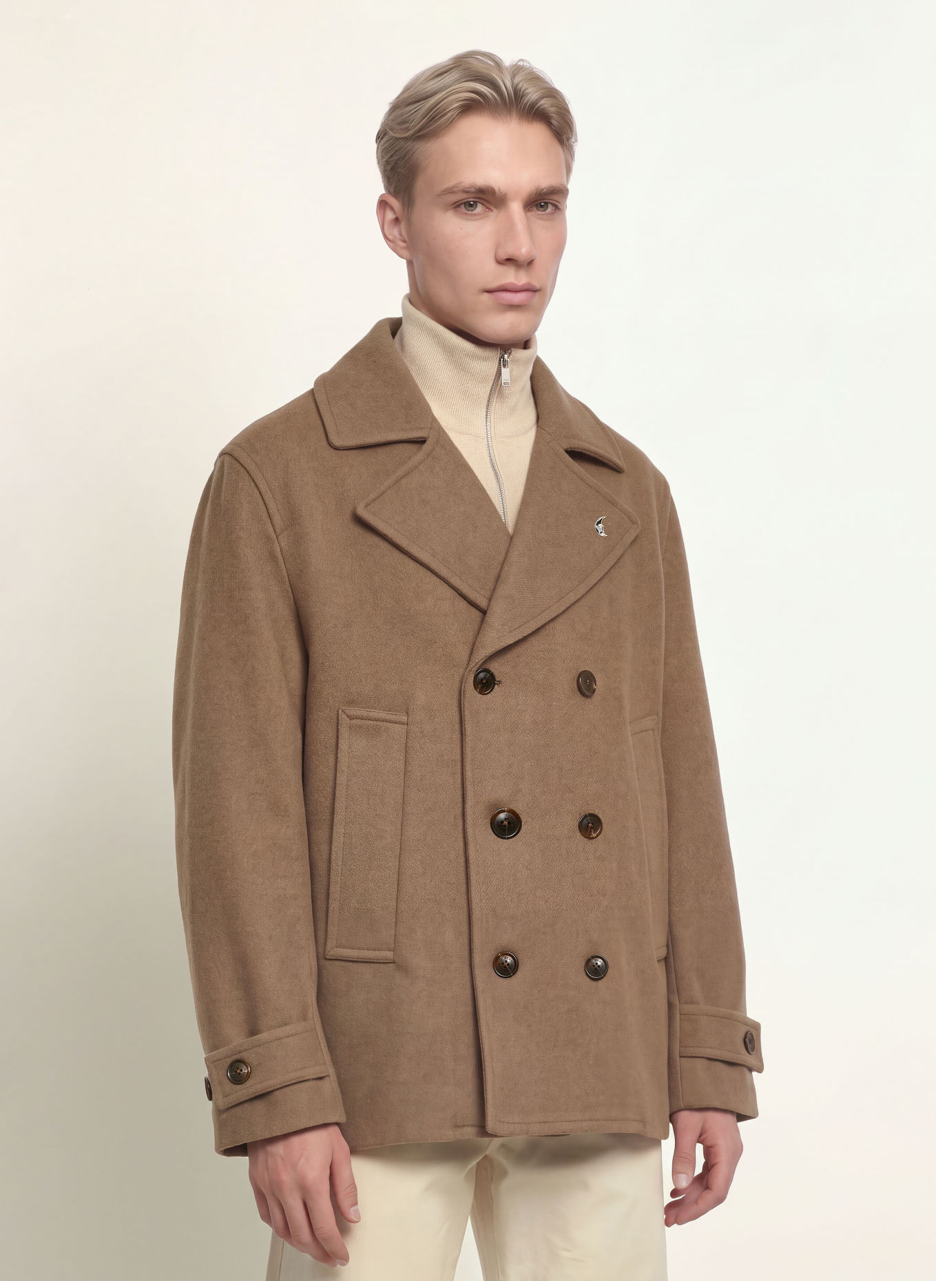 SCOTCH & SODA Pea coat: TAUPE