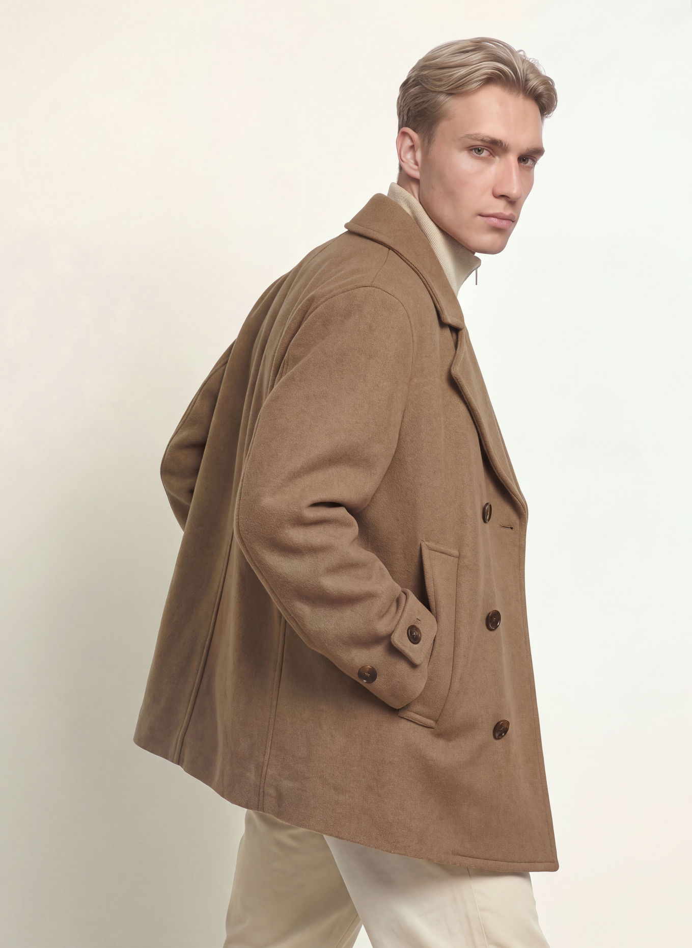 SCOTCH & SODA Pea coat: TAUPE
