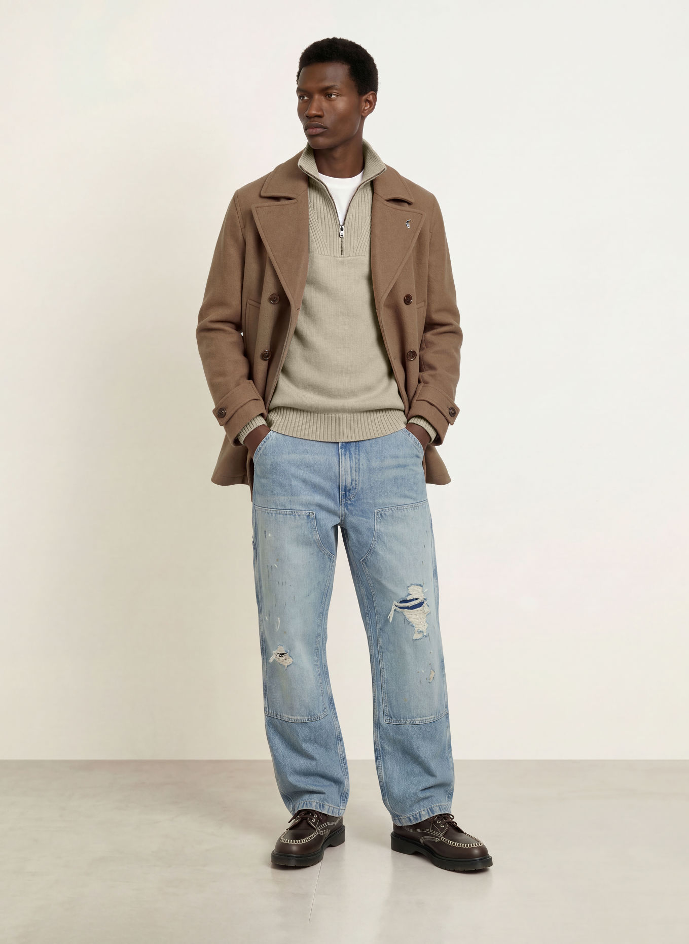 SCOTCH & SODA Troyer mit Merinowolle: BEIGE