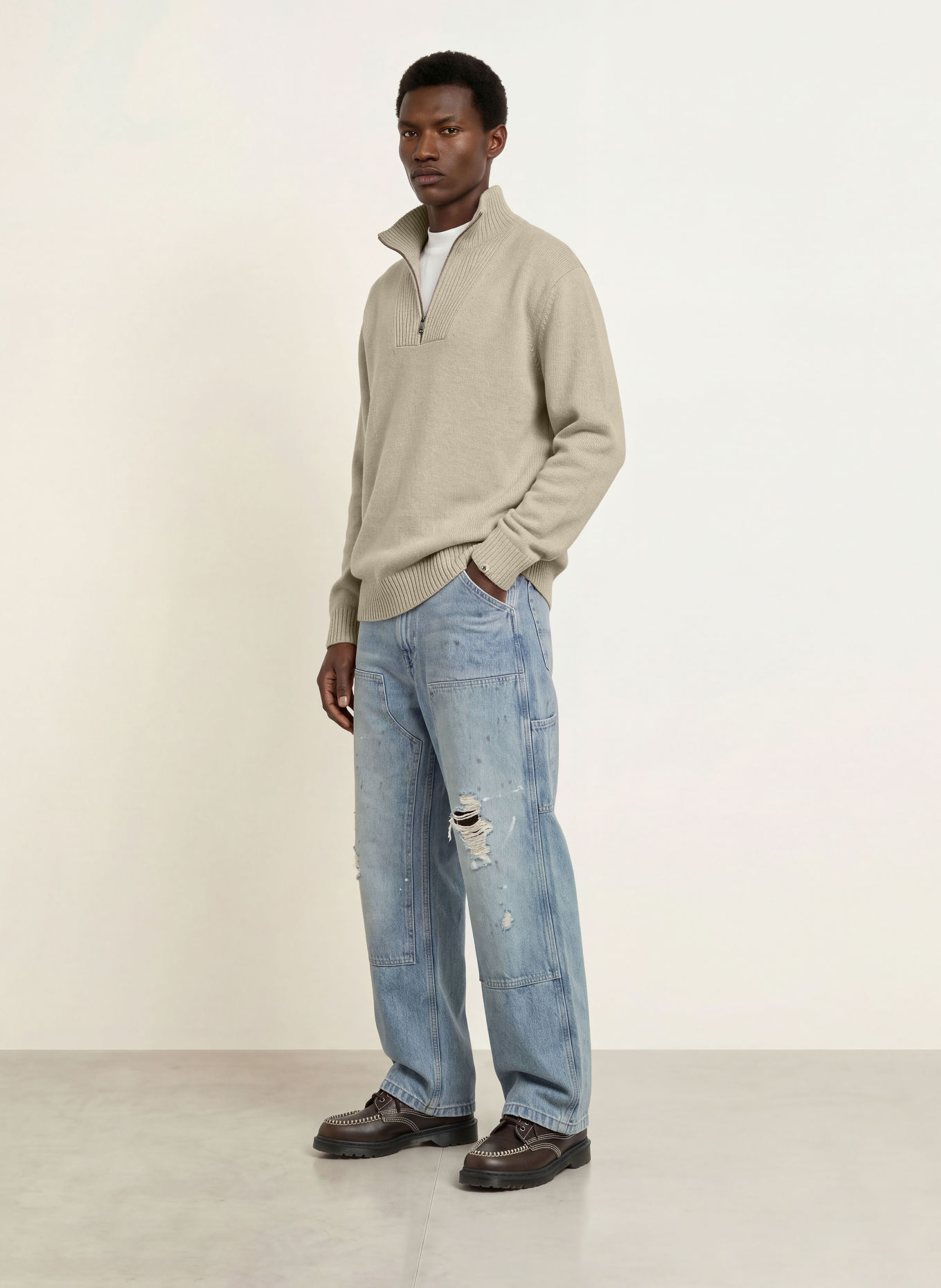 SCOTCH & SODA Troyer mit Merinowolle: BEIGE