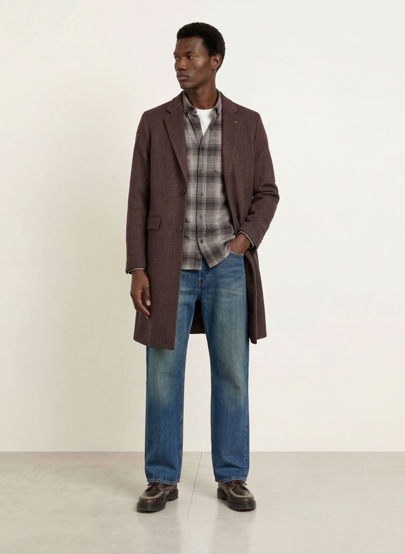 SCOTCH & SODA Manteau: MARRON FONCÉ / MARRON CLAIR