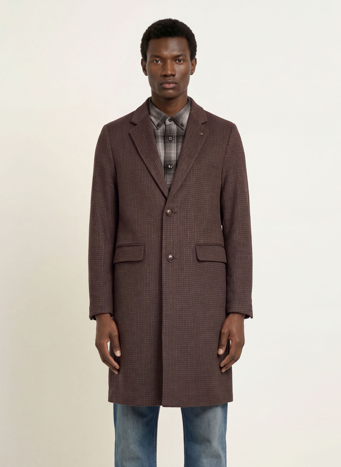 SCOTCH & SODA Manteau: MARRON FONCÉ / MARRON CLAIR