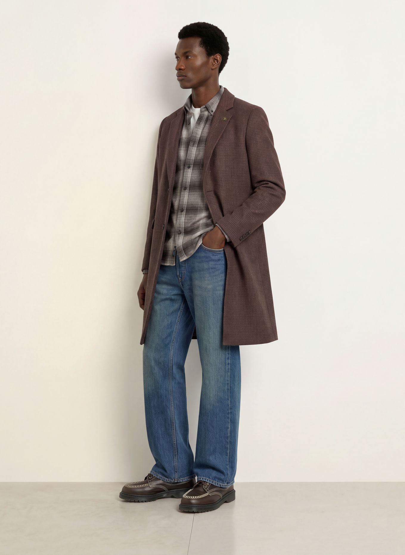 SCOTCH & SODA Manteau: MARRON FONCÉ / MARRON CLAIR