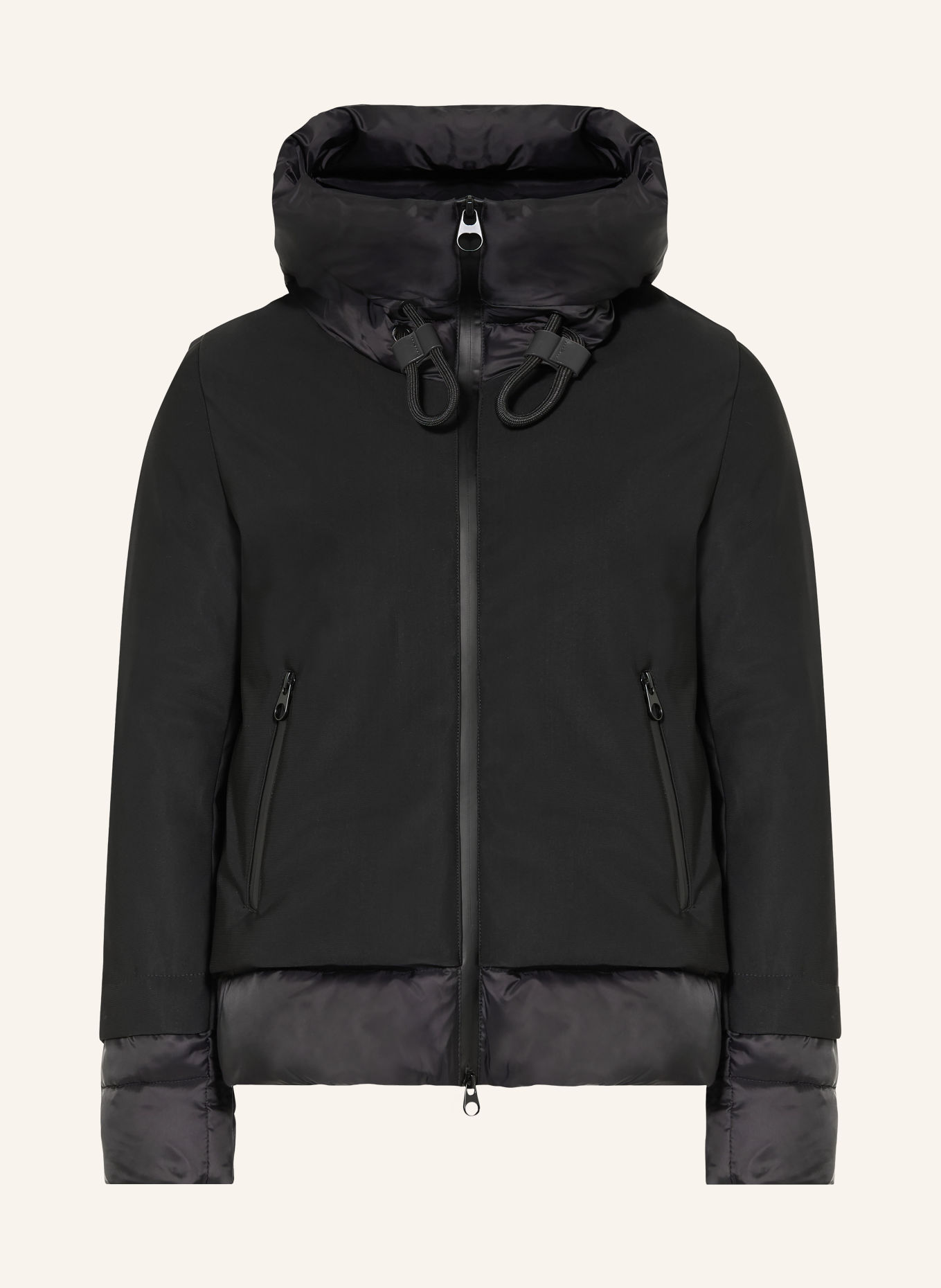 GIL BRET Quilted jacket in a mix of materials: BLACK