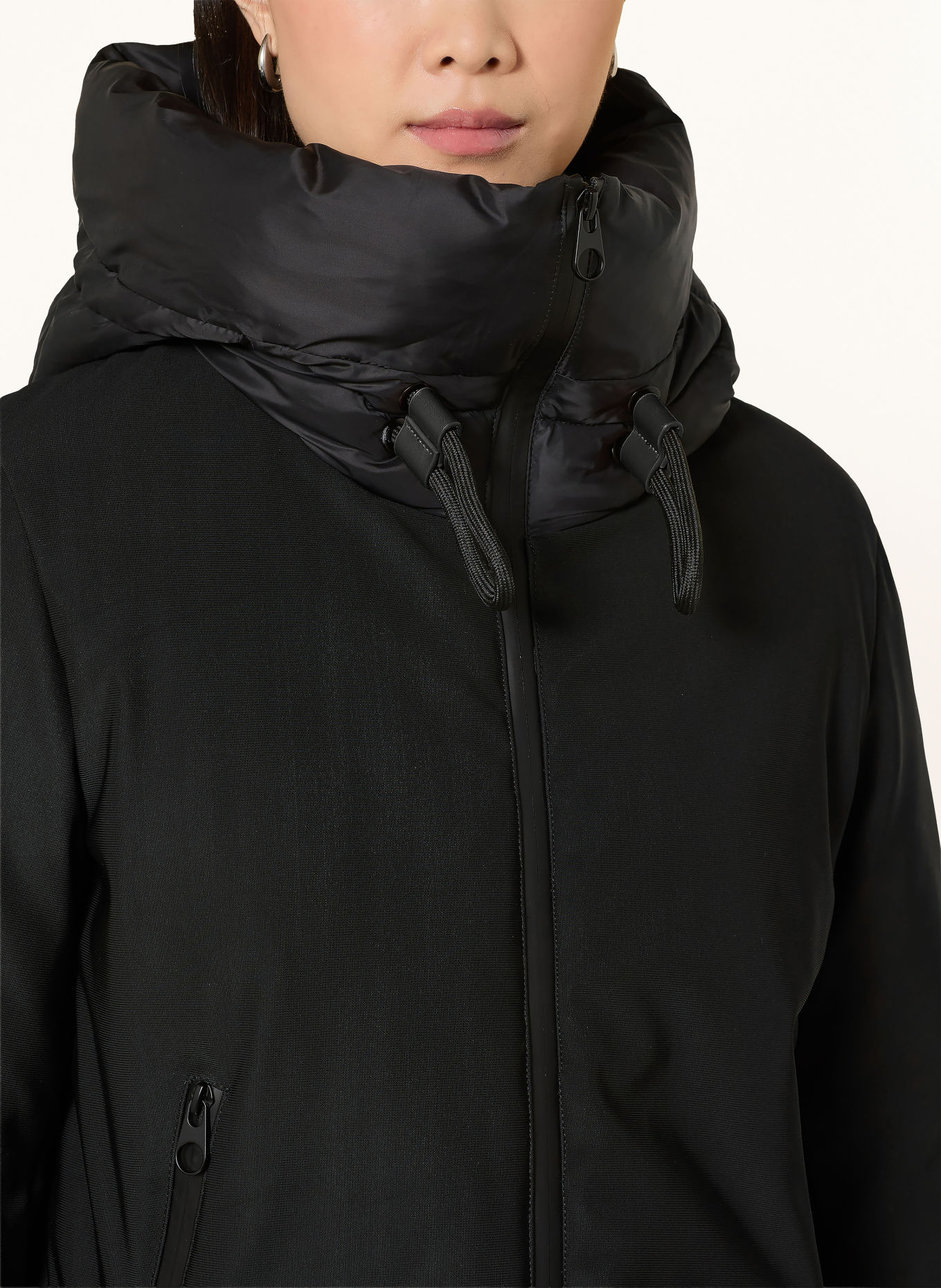 GIL BRET Quilted jacket in a mix of materials: BLACK