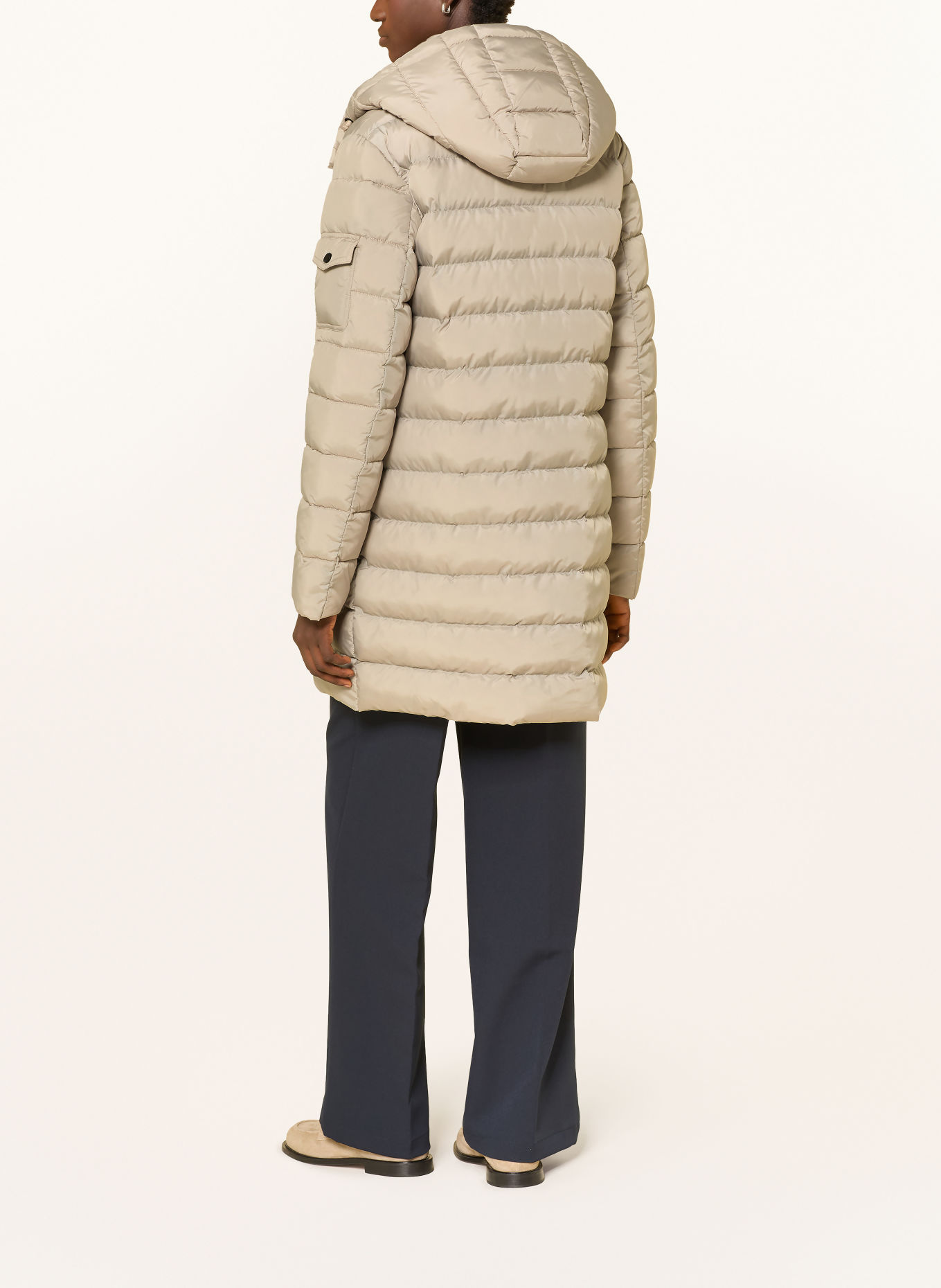 FUCHS SCHMITT BOULDER Quilted Coat with Detachable Hood: BEIGE