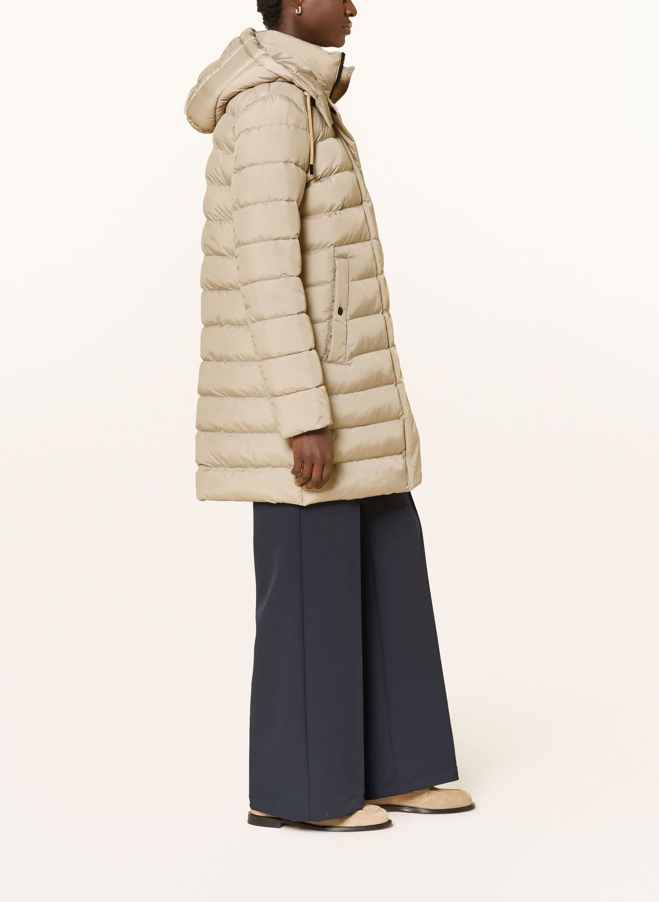 FUCHS SCHMITT BOULDER Quilted Coat with Detachable Hood: BEIGE