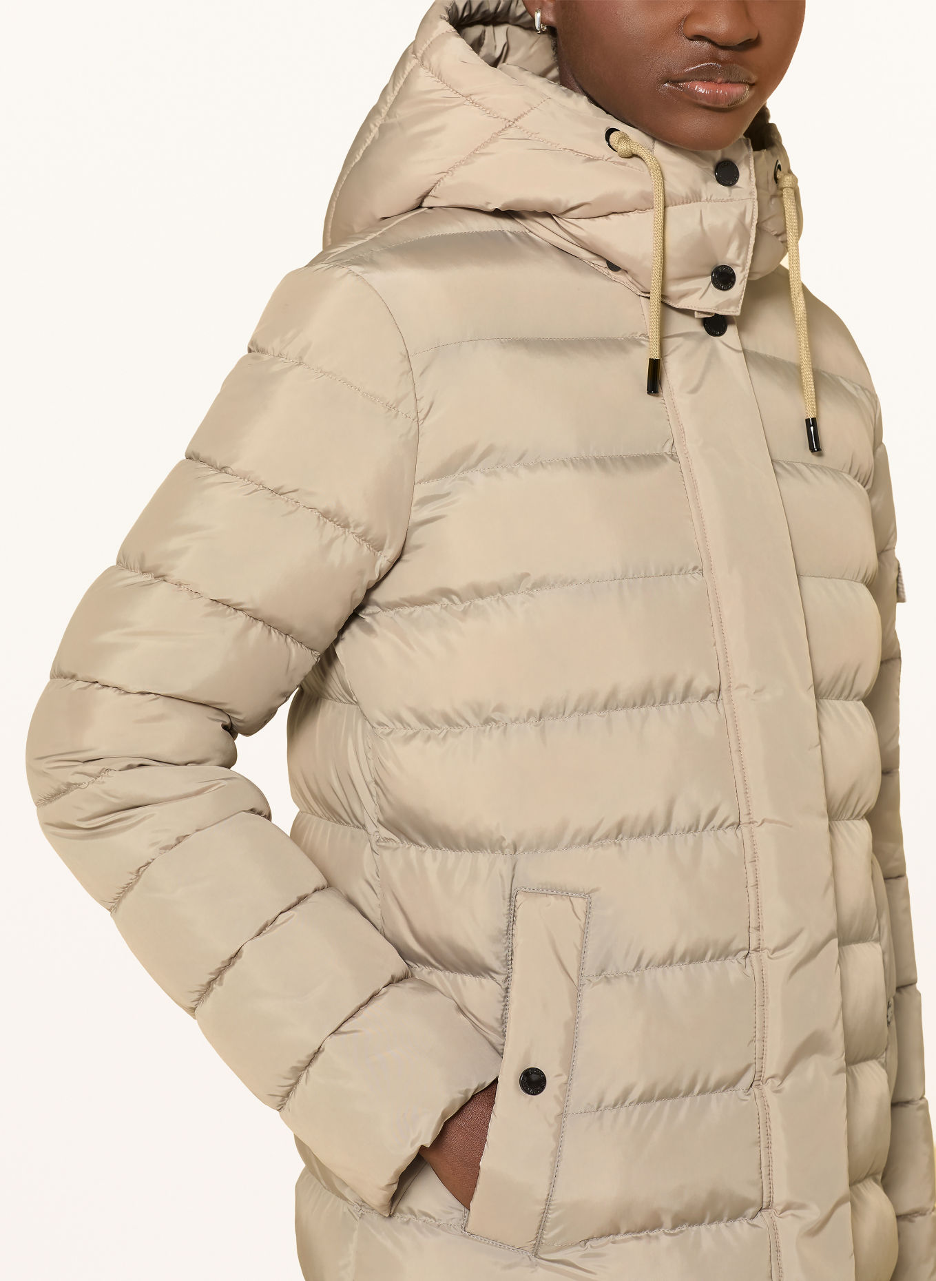 FUCHS SCHMITT BOULDER Quilted Coat with Detachable Hood: BEIGE