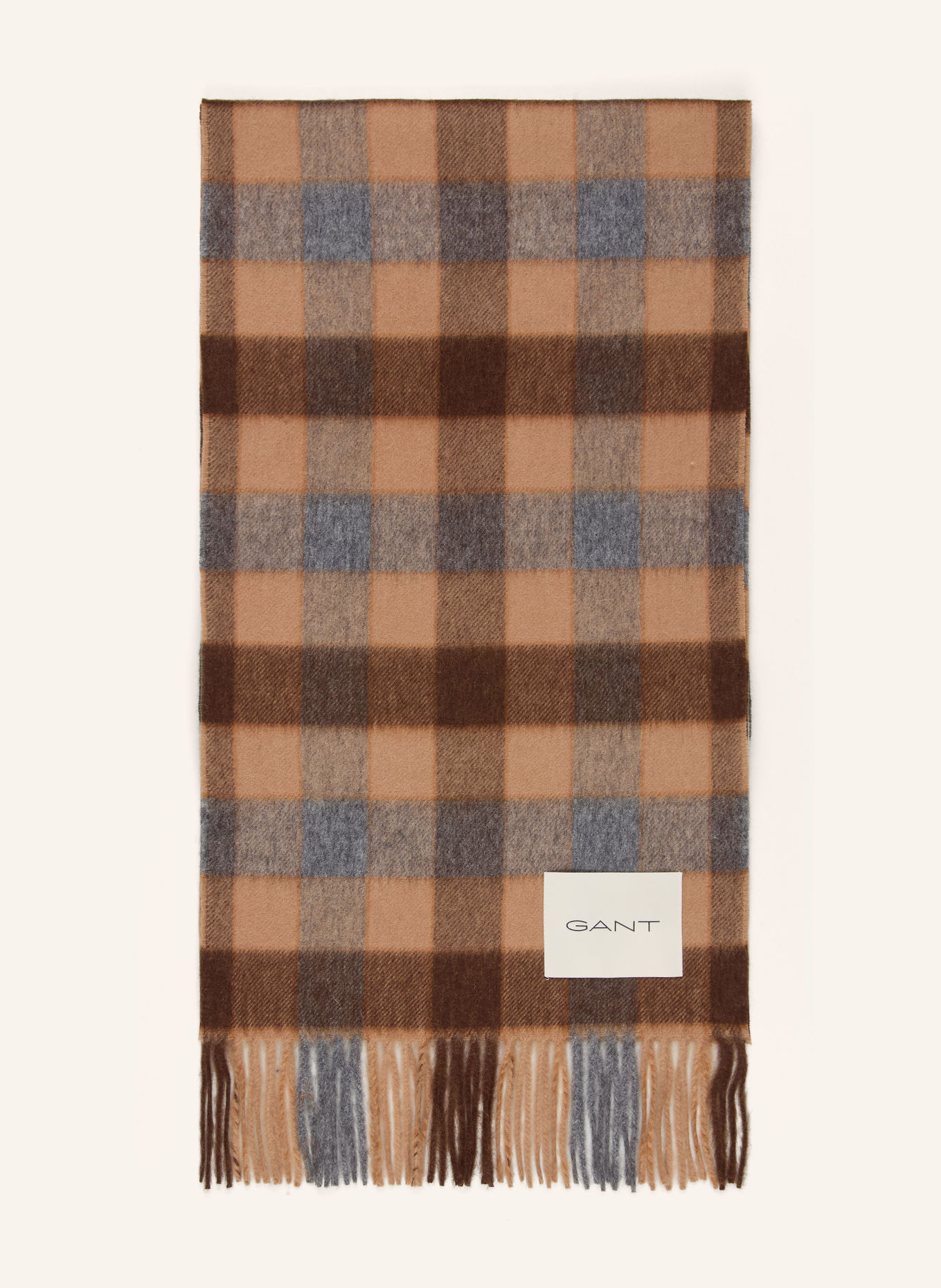 Gant Merino wool scarf: DARK GRAY / BEIGE / BLUE GRAY