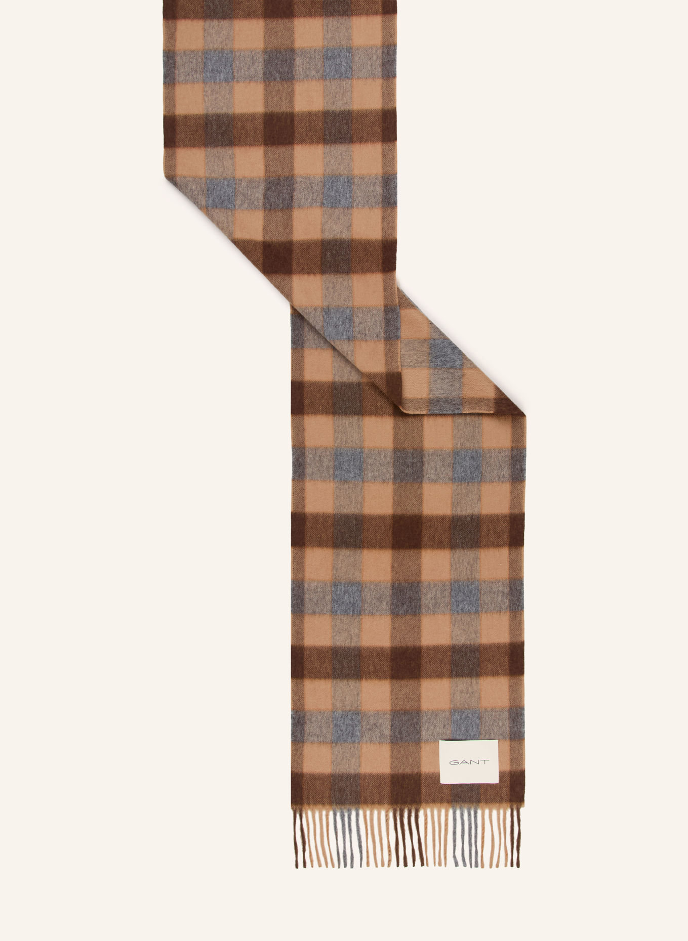 Gant Merino wool scarf: DARK GRAY / BEIGE / BLUE GRAY