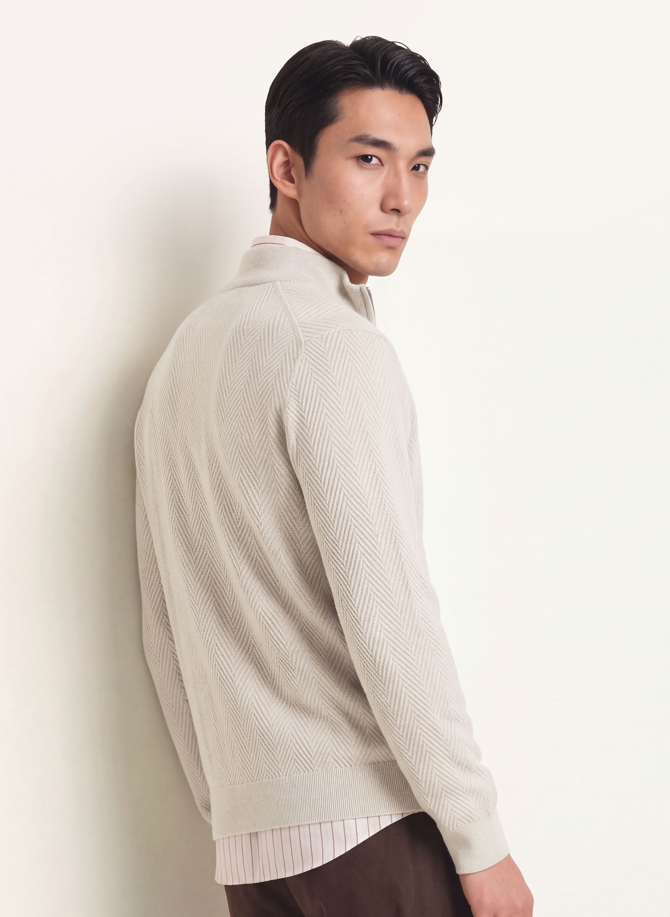 Gant Half-zip sweater: BEIGE
