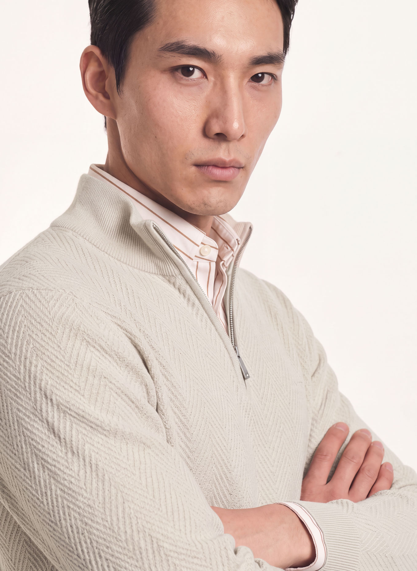Gant Half-zip sweater: BEIGE