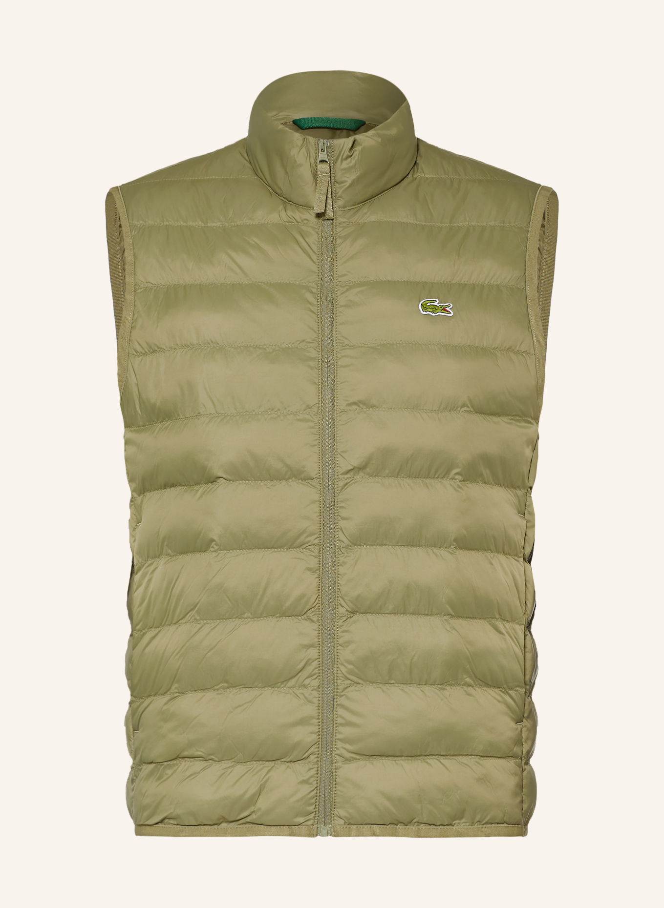 LACOSTE Quilted vest: OLIVE
