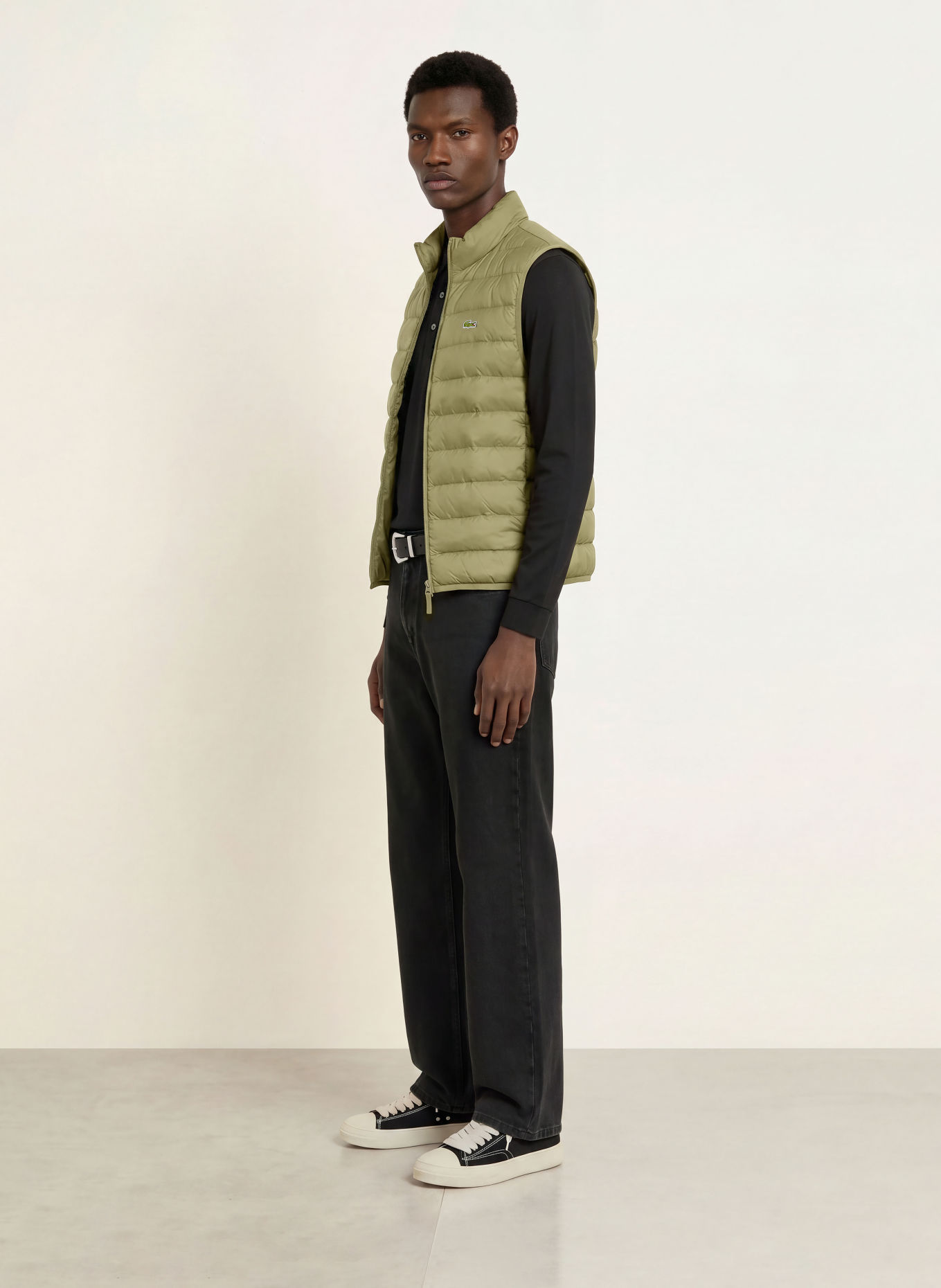 LACOSTE Quilted vest: OLIVE