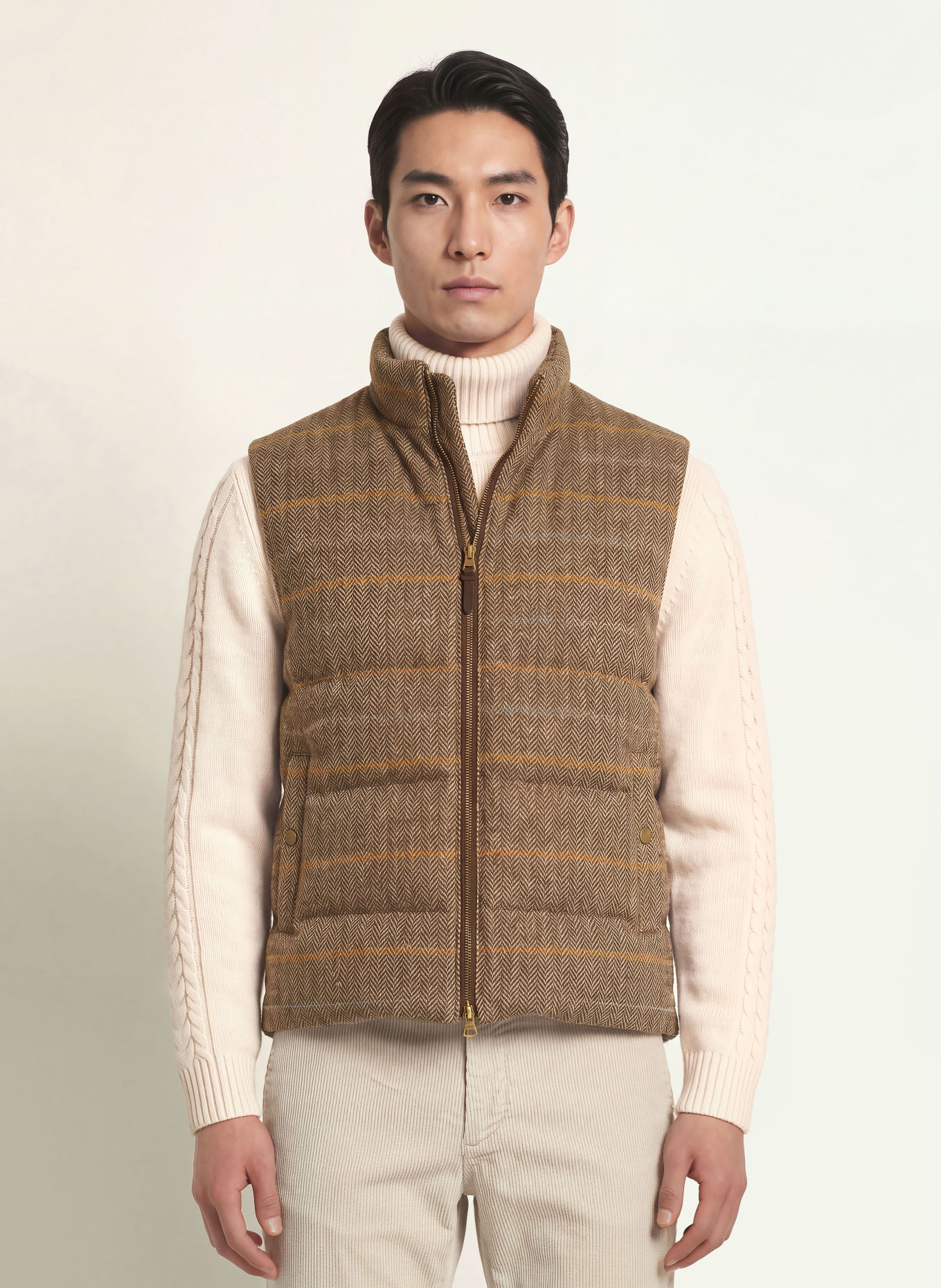 HACKETT LONDON Gilet matelassé: MARRON / COGNAC / BEIGE
