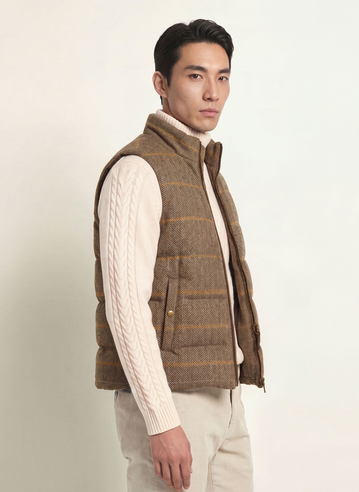 HACKETT LONDON Gilet matelassé: MARRON / COGNAC / BEIGE