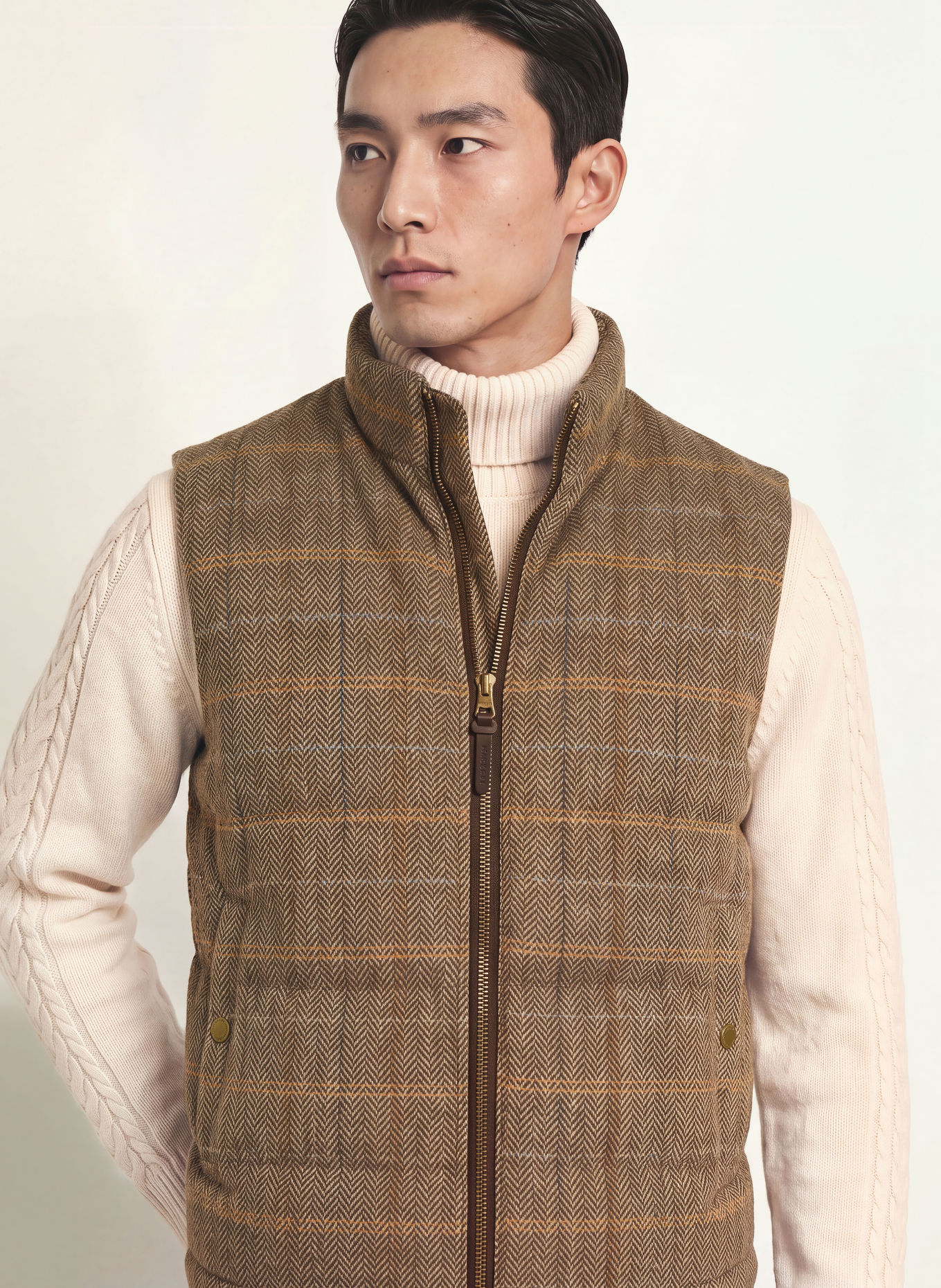 HACKETT LONDON Gilet matelassé: MARRON / COGNAC / BEIGE