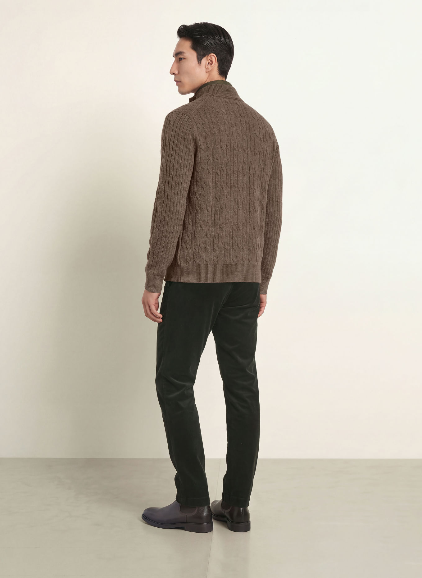 HACKETT LONDON Half-zip sweater: TAUPE