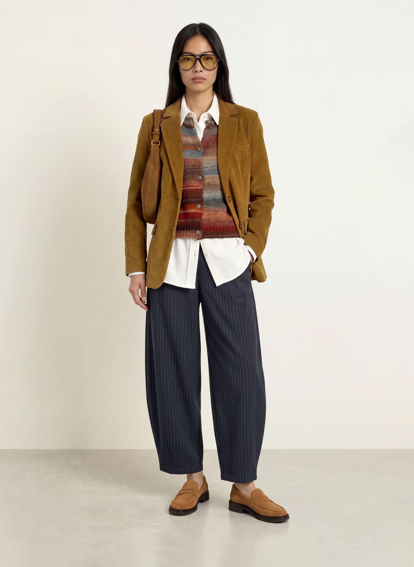 lollys laundry 7/8-length trousers BAMBUSLL: DARK BLUE / BLUE GRAY