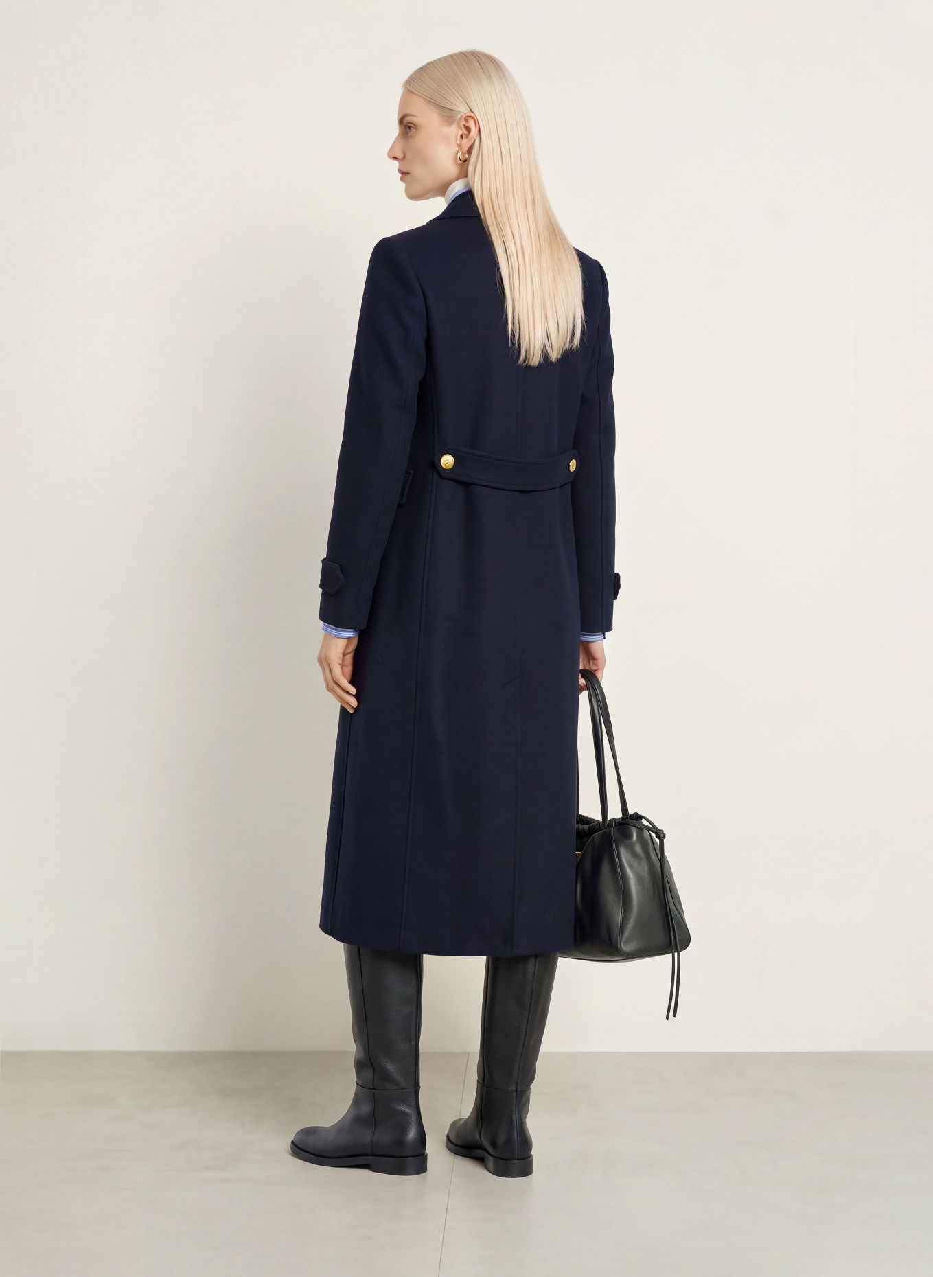 TOMMY HILFIGER Wool coat: DARK BLUE
