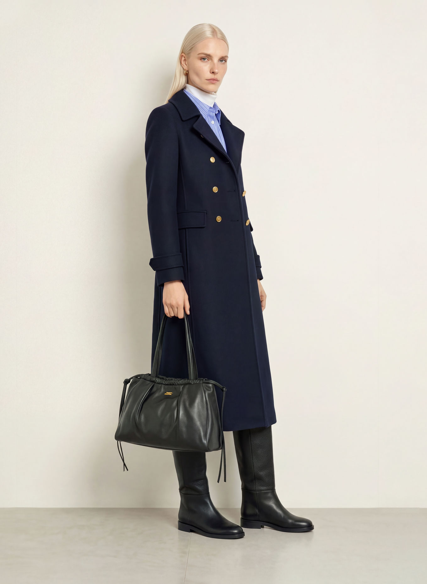 TOMMY HILFIGER Wool coat: DARK BLUE