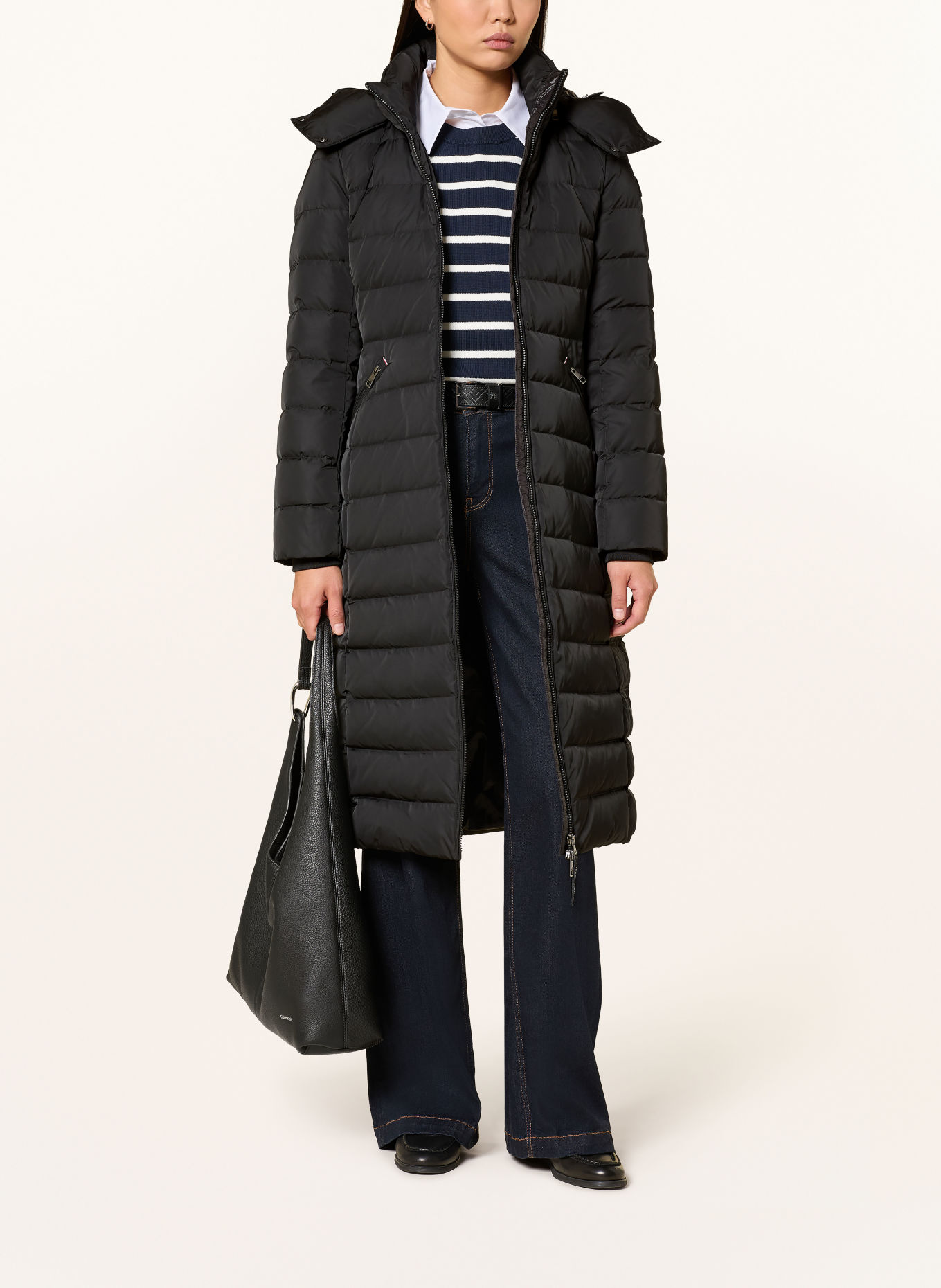 TOMMY HILFIGER Doudoune longue avec capuche amovible: NOIR