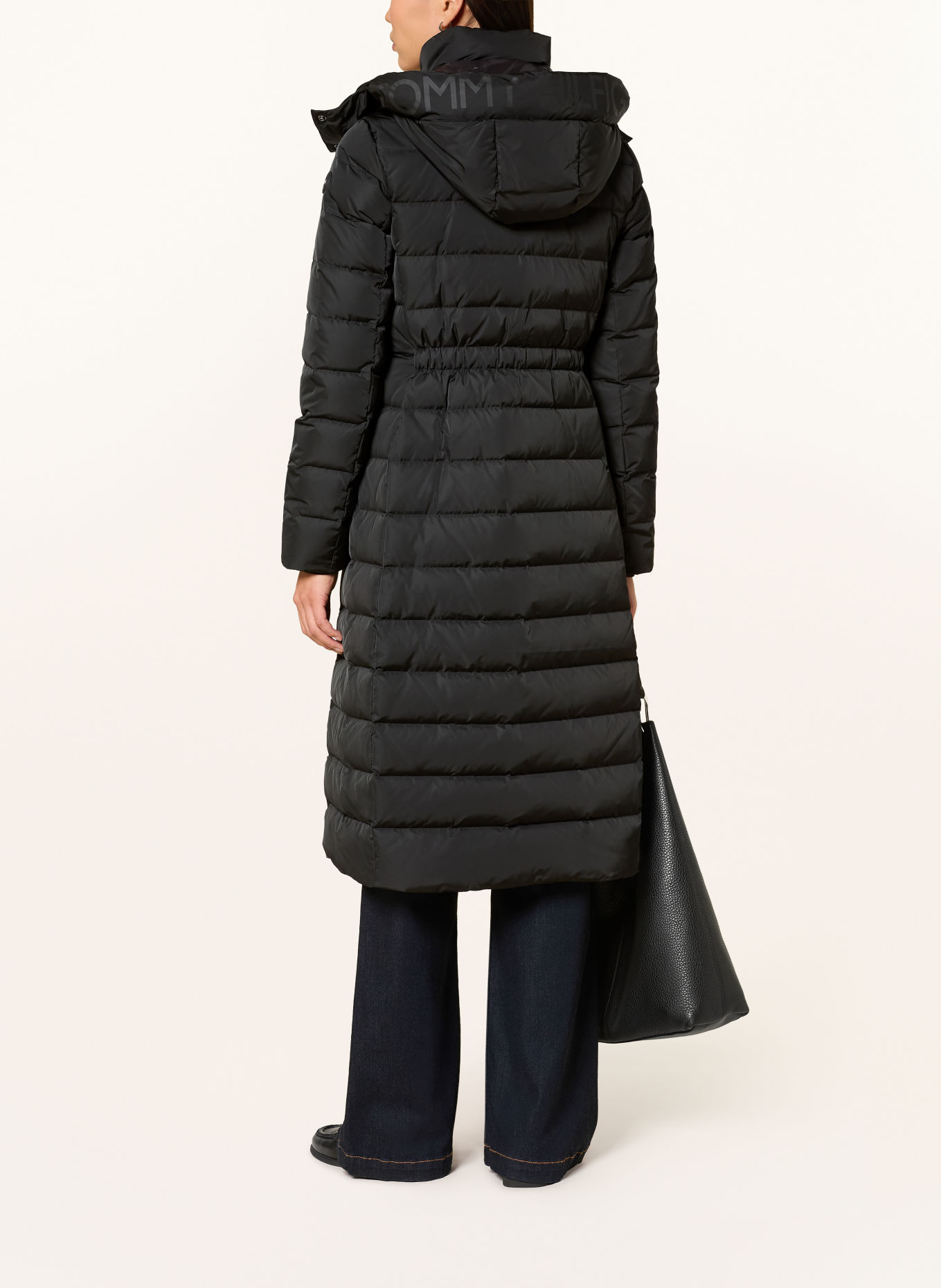 TOMMY HILFIGER Doudoune longue avec capuche amovible: NOIR
