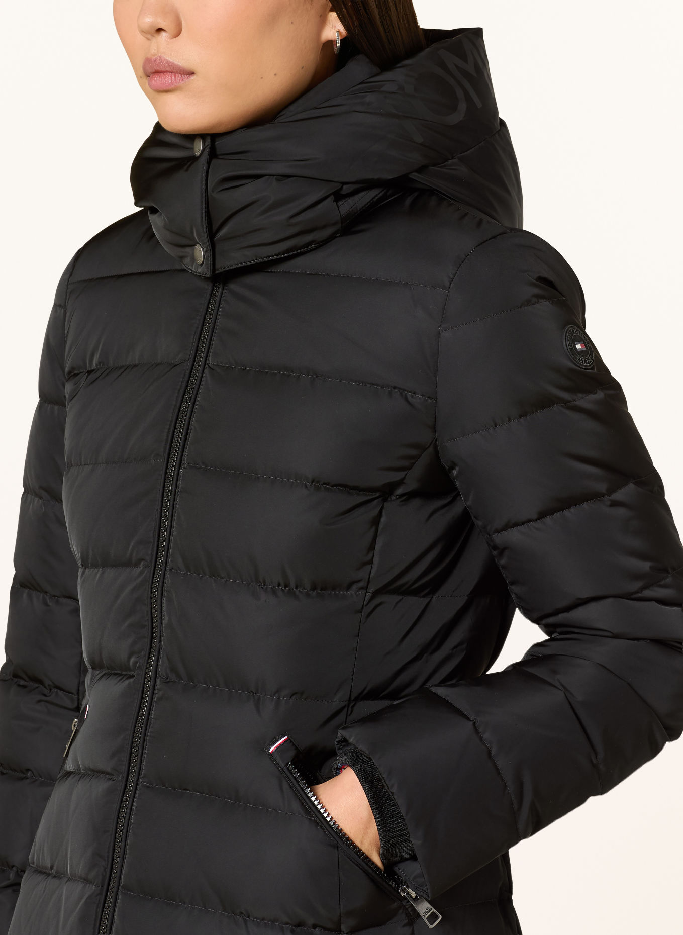 TOMMY HILFIGER Doudoune longue avec capuche amovible: NOIR