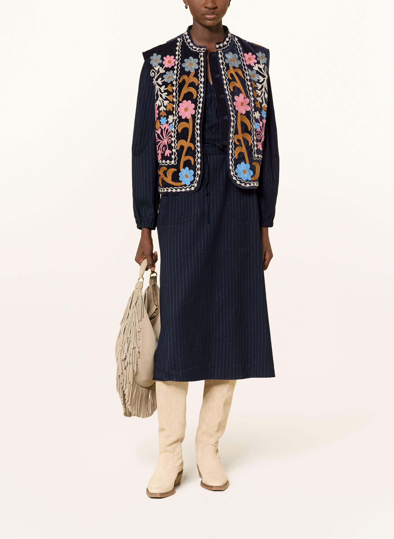 lollys laundry PARISLL Dress: DARK BLUE / GRAY