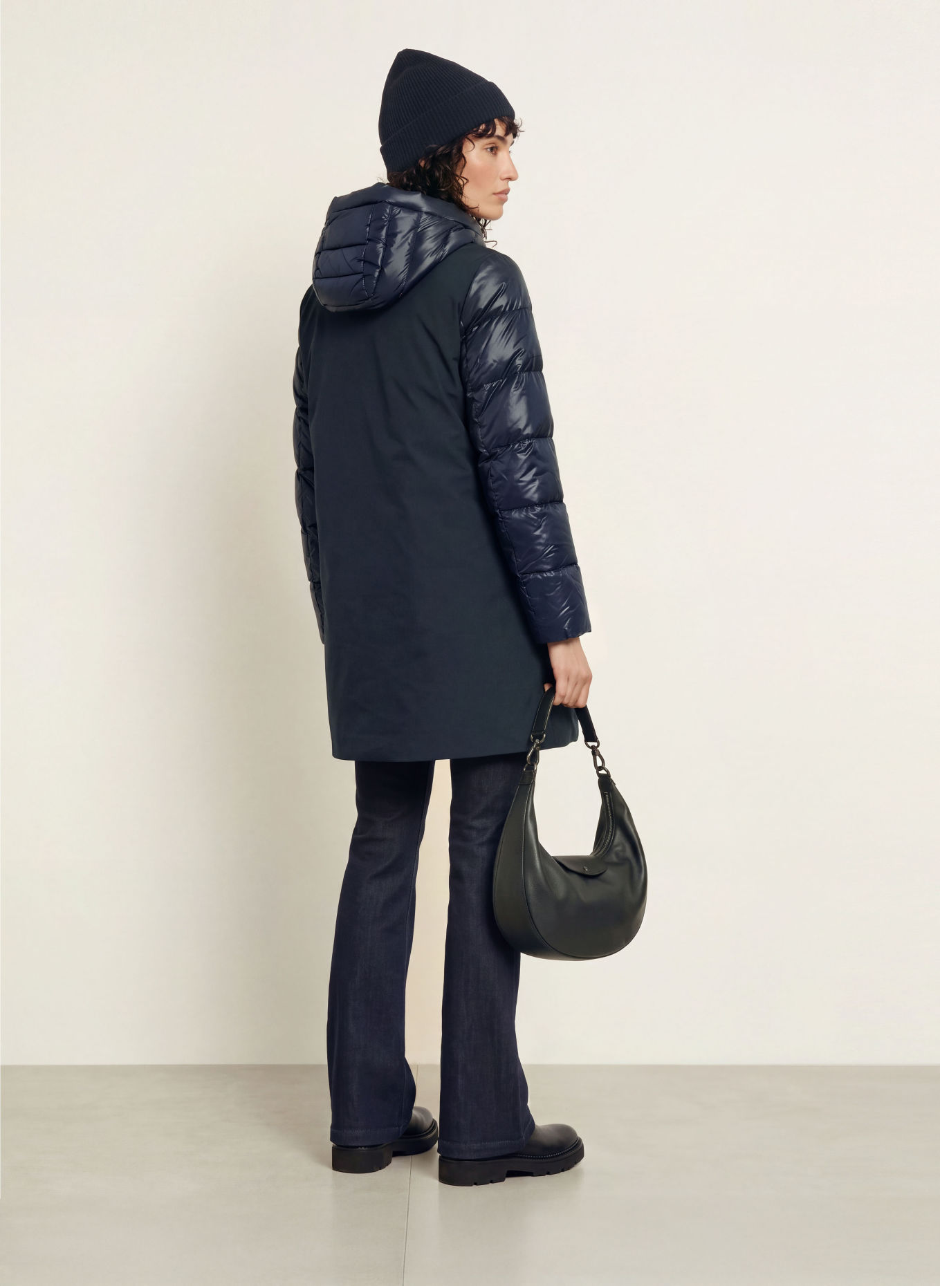 Blauer SAWYER Down coat in a Blend of Materials: DARK BLUE