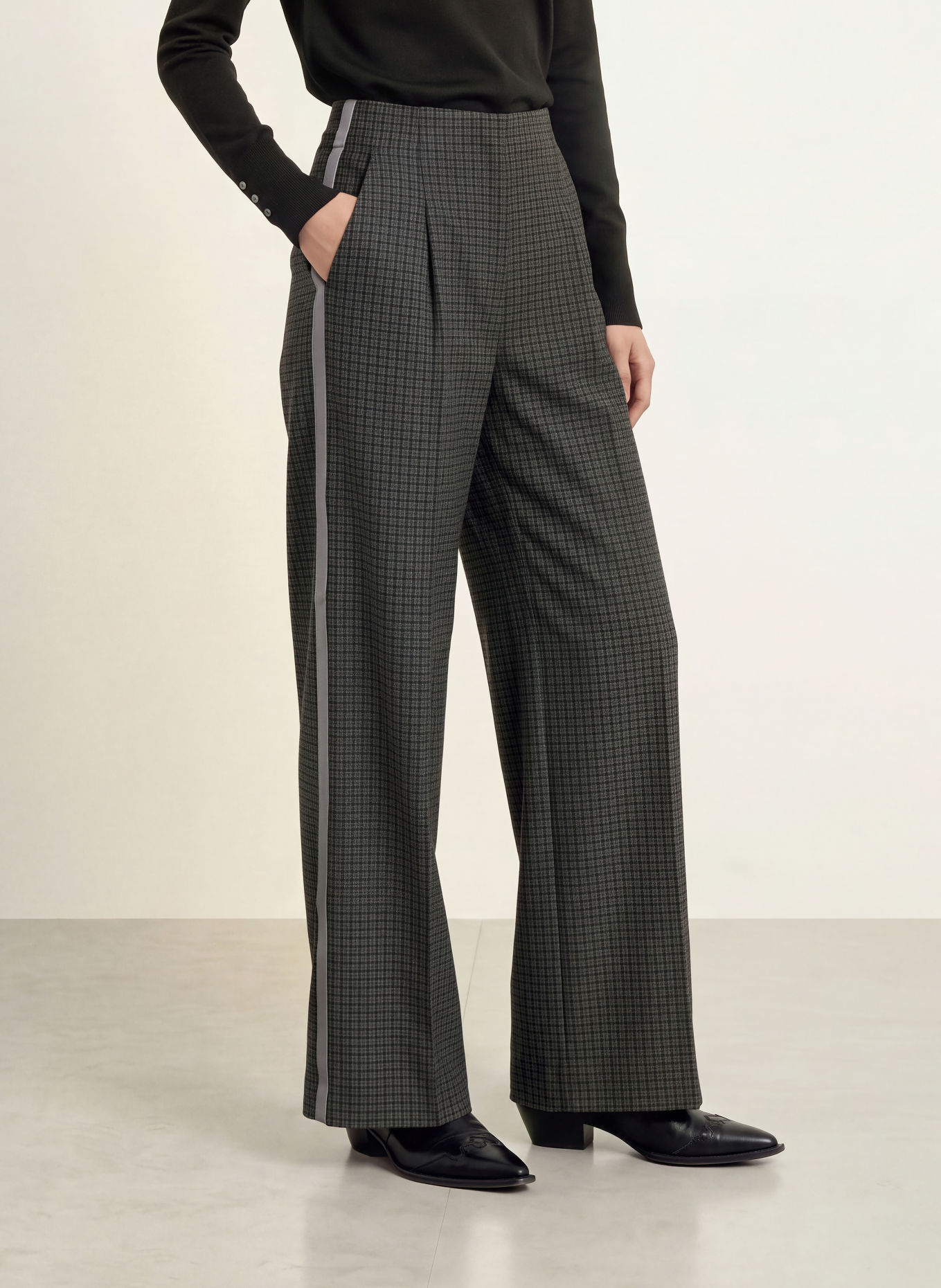 MOS MOSH Marlene-broek MMEVINE: GRIJS / TAUPE / DONKERGRIJS