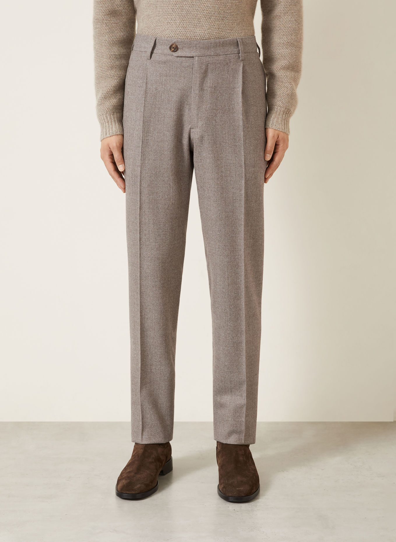 FIORONI Extra Slim Fit Flannel Pants: GRAY