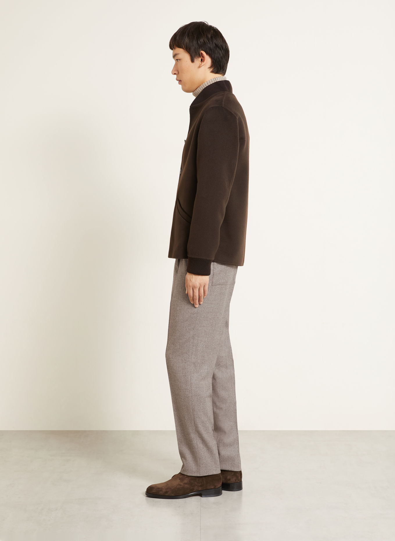 FIORONI Extra Slim Fit Flannel Pants: GRAY