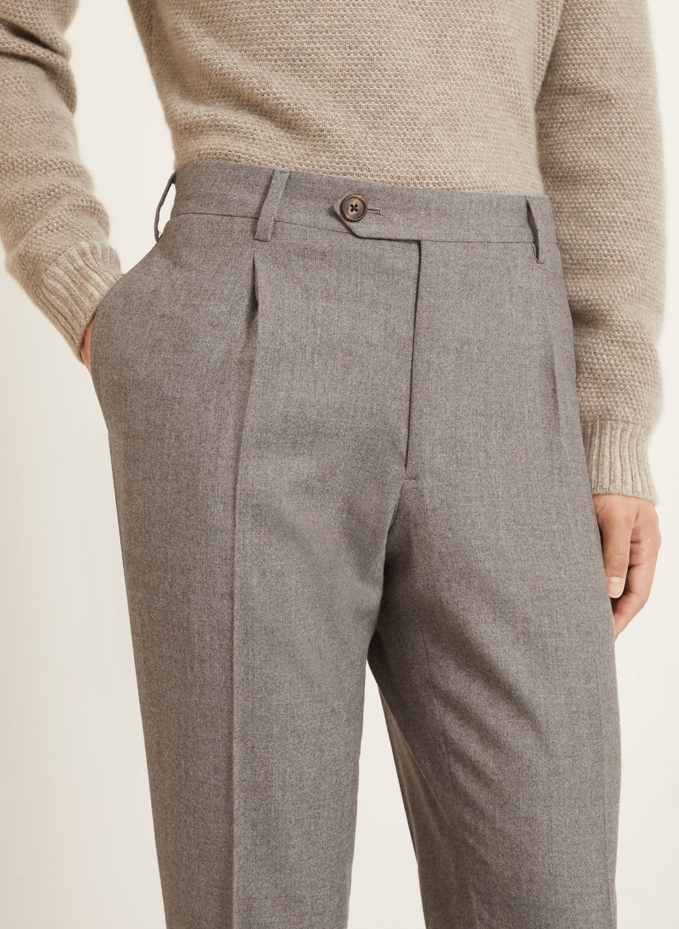 FIORONI Extra Slim Fit Flannel Pants: GRAY
