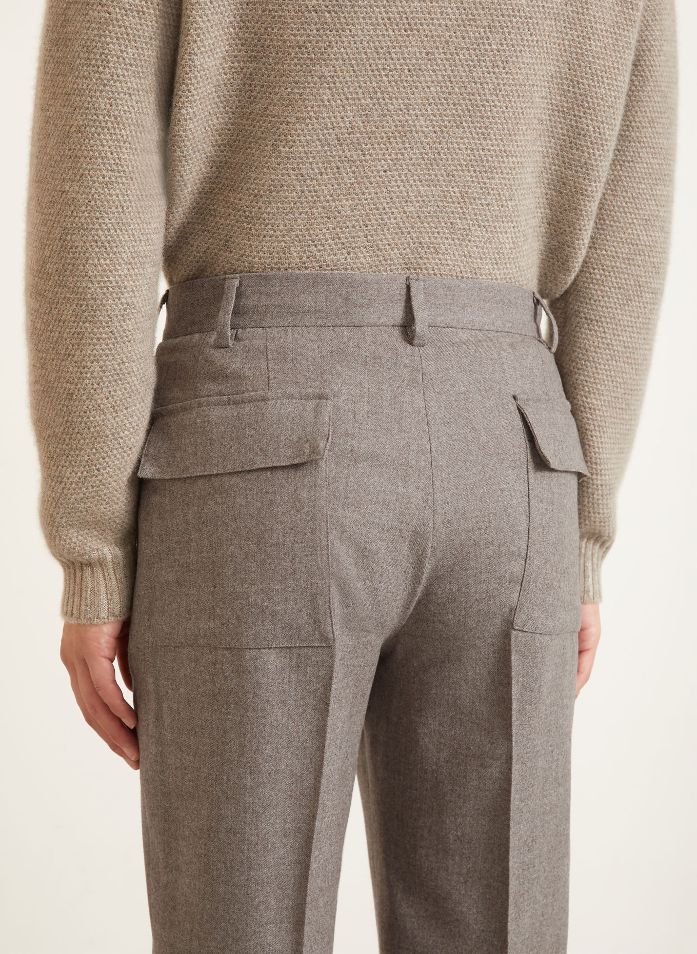 FIORONI Extra Slim Fit Flannel Pants: GRAY