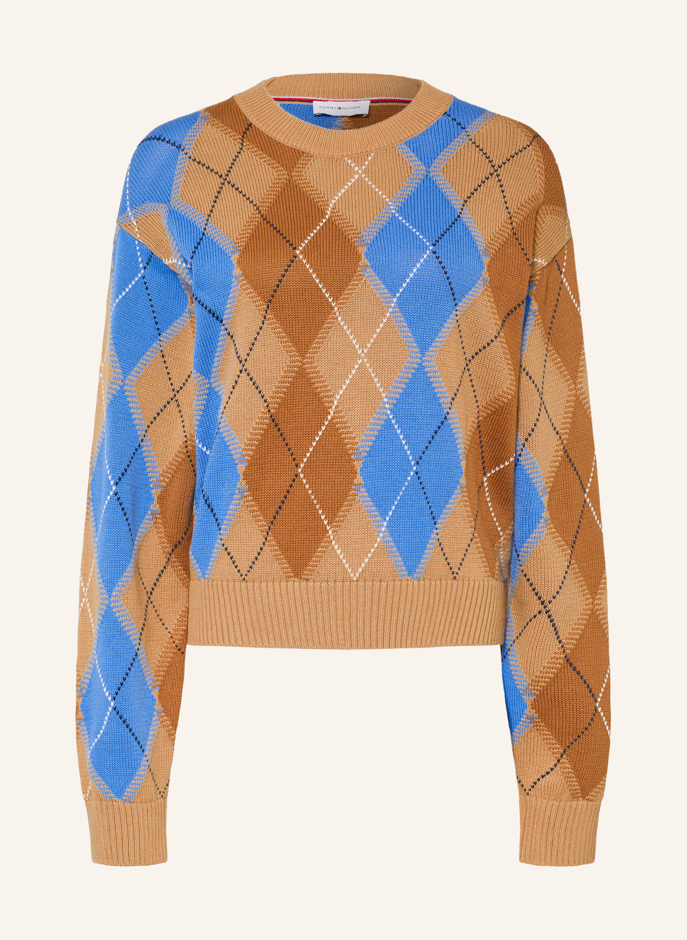 TOMMY HILFIGER Trui: BRUIN / LICHTBRUIN / BLAUW