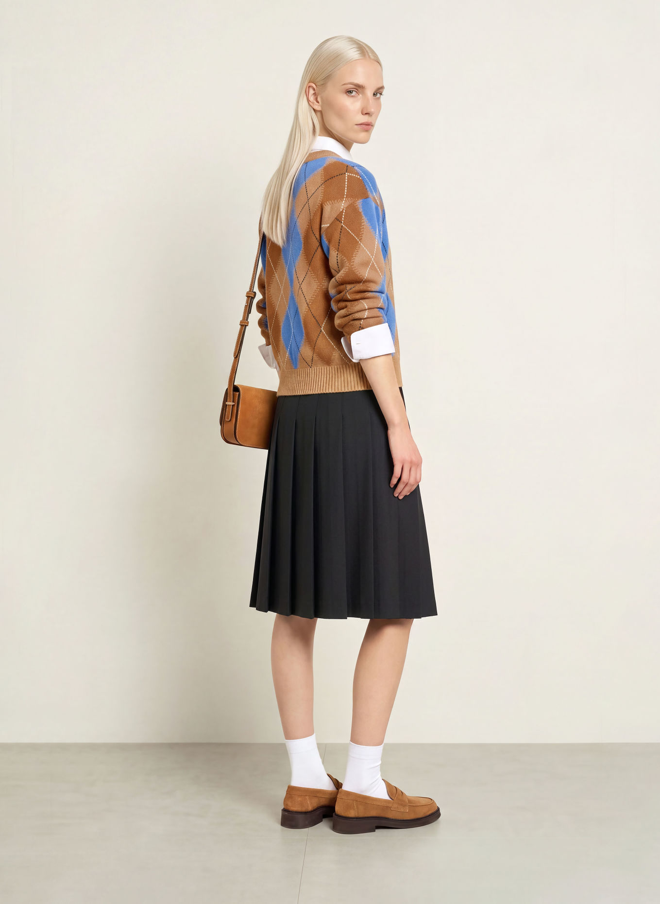TOMMY HILFIGER Trui: BRUIN / LICHTBRUIN / BLAUW