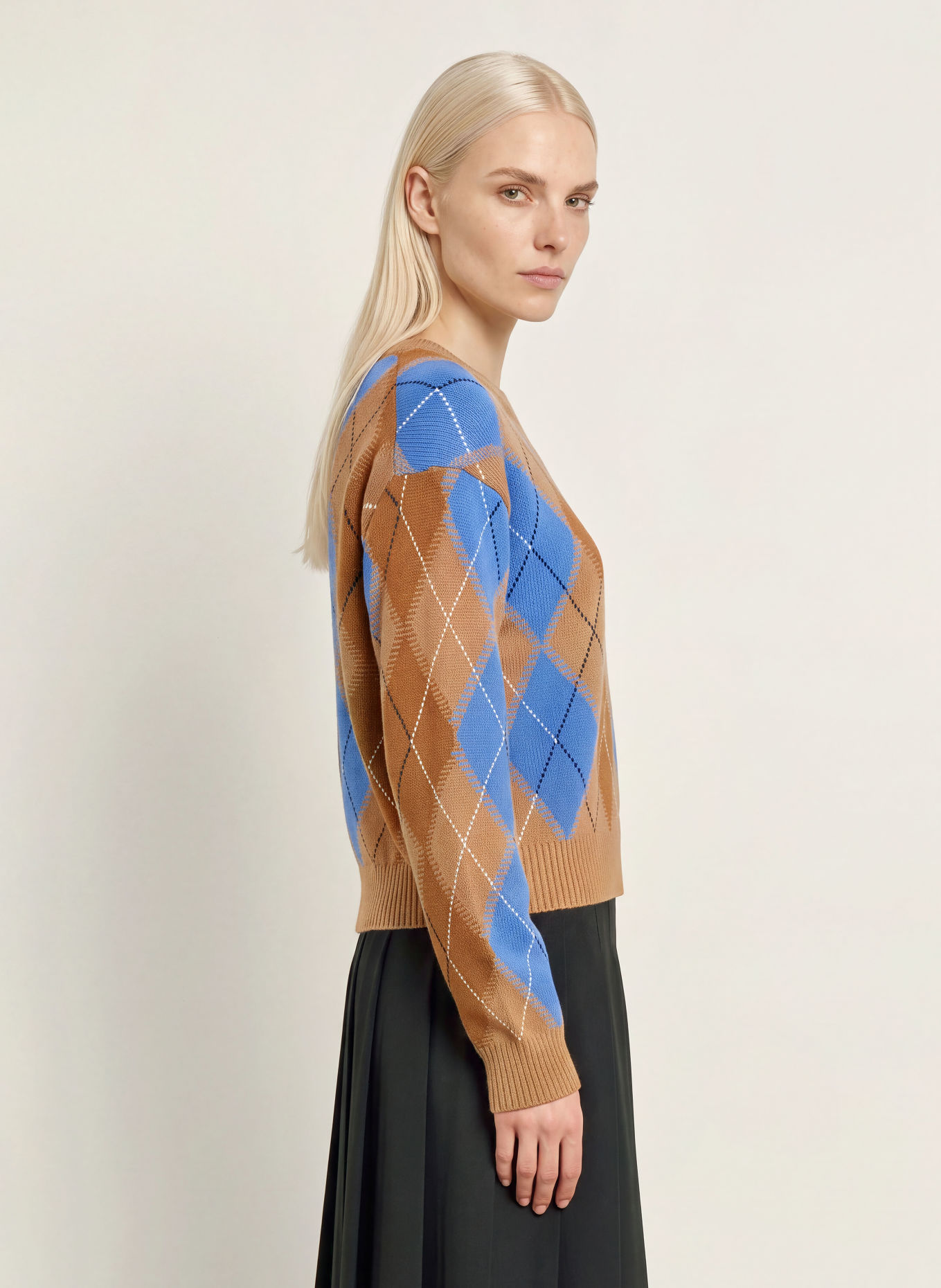TOMMY HILFIGER Trui: BRUIN / LICHTBRUIN / BLAUW
