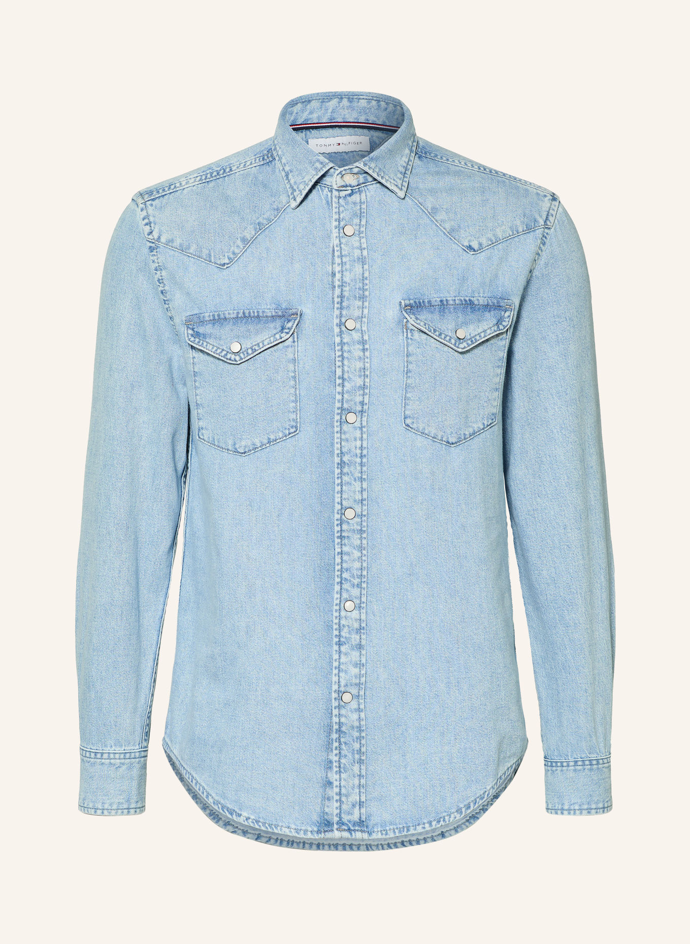 TOMMY HILFIGER Regular-Fit Denim Shirt: LIGHT BLUE