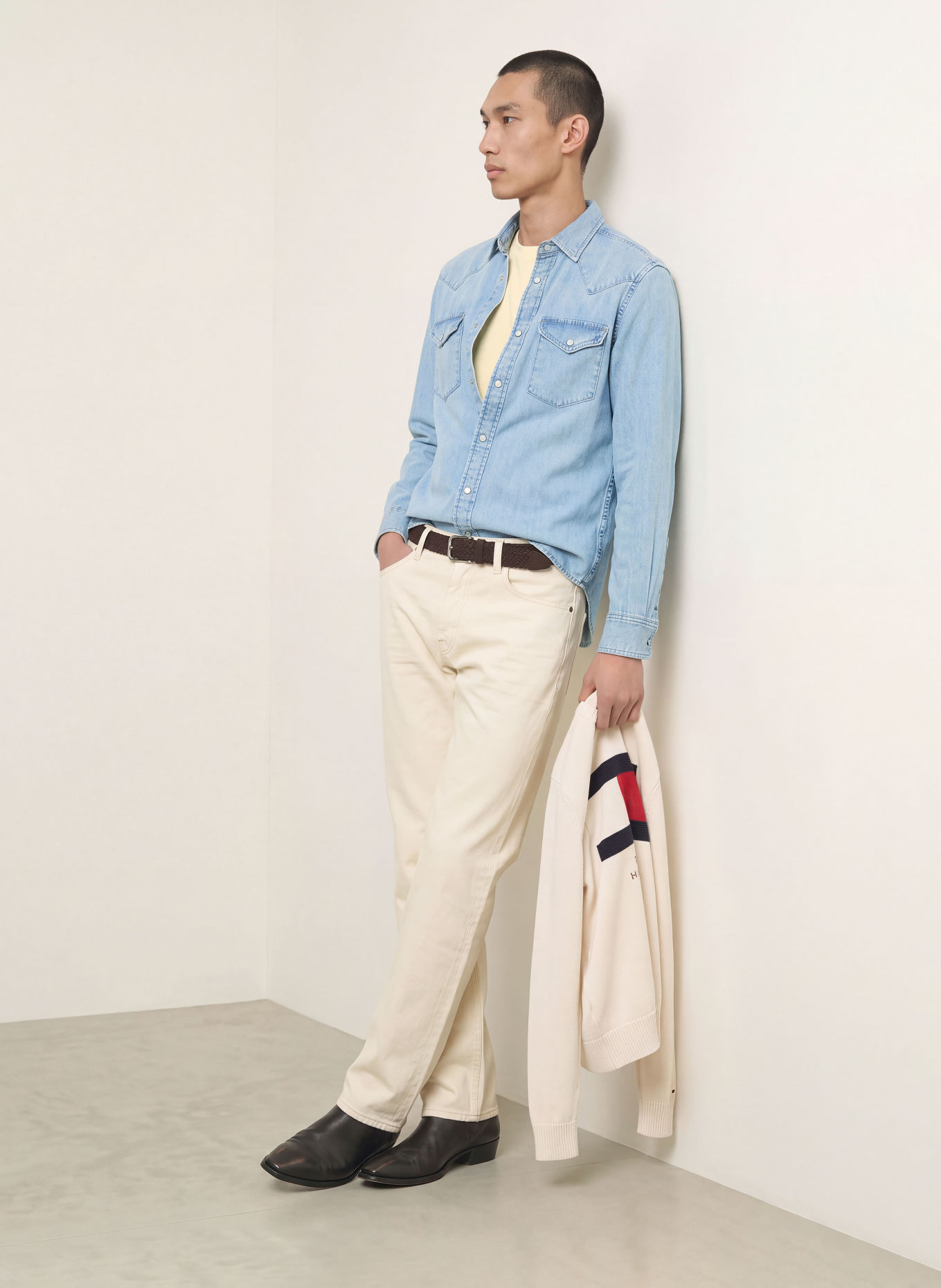 TOMMY HILFIGER Regular-Fit Denim Shirt: LIGHT BLUE
