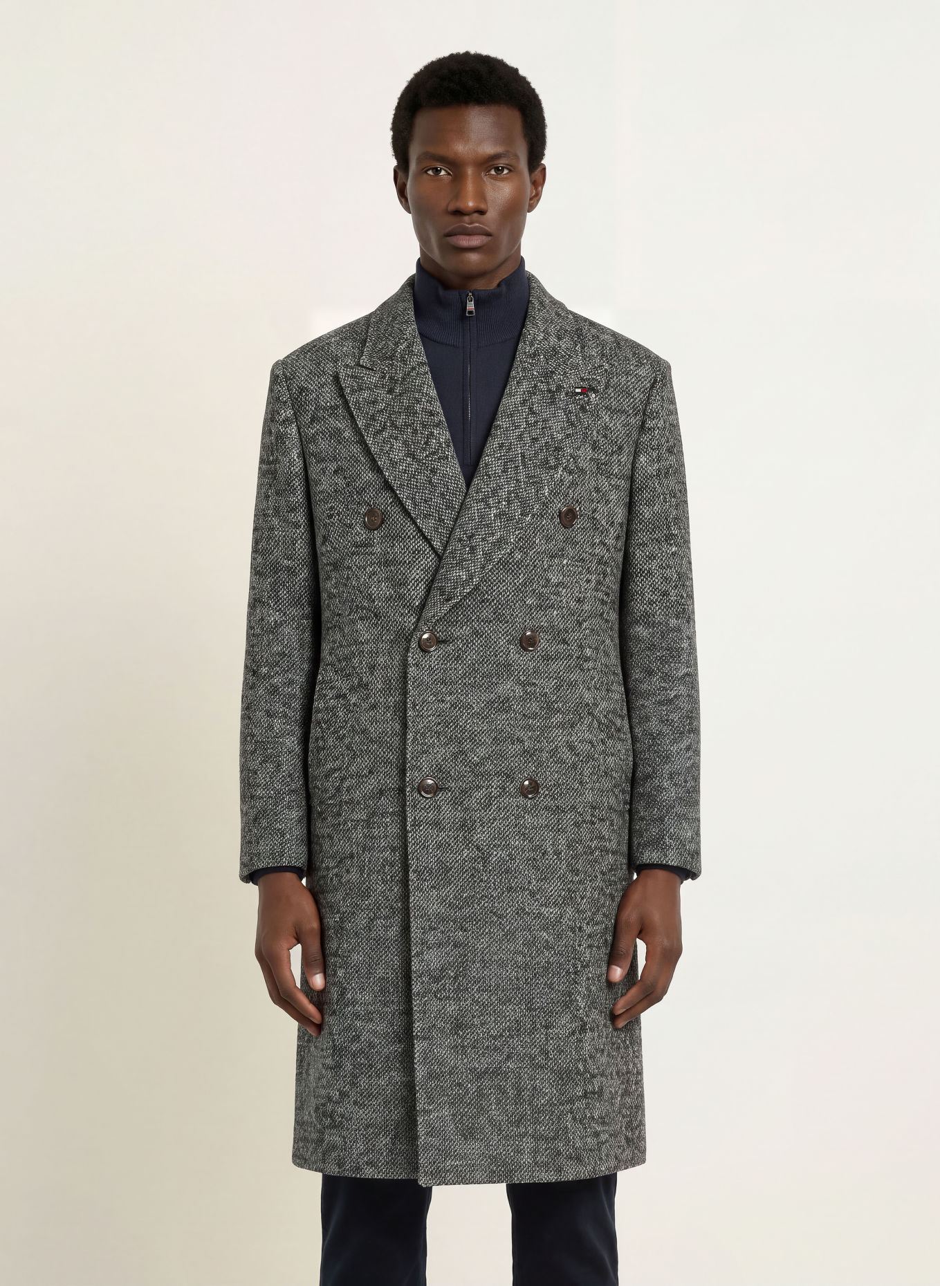 TOMMY HILFIGER Cabanmantel: SCHWARZ / WEISS