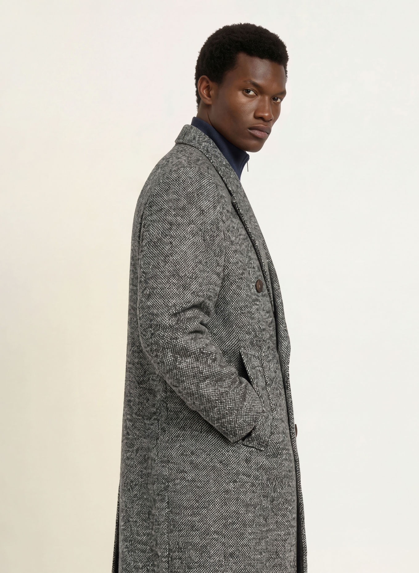 TOMMY HILFIGER Cabanmantel: SCHWARZ / WEISS