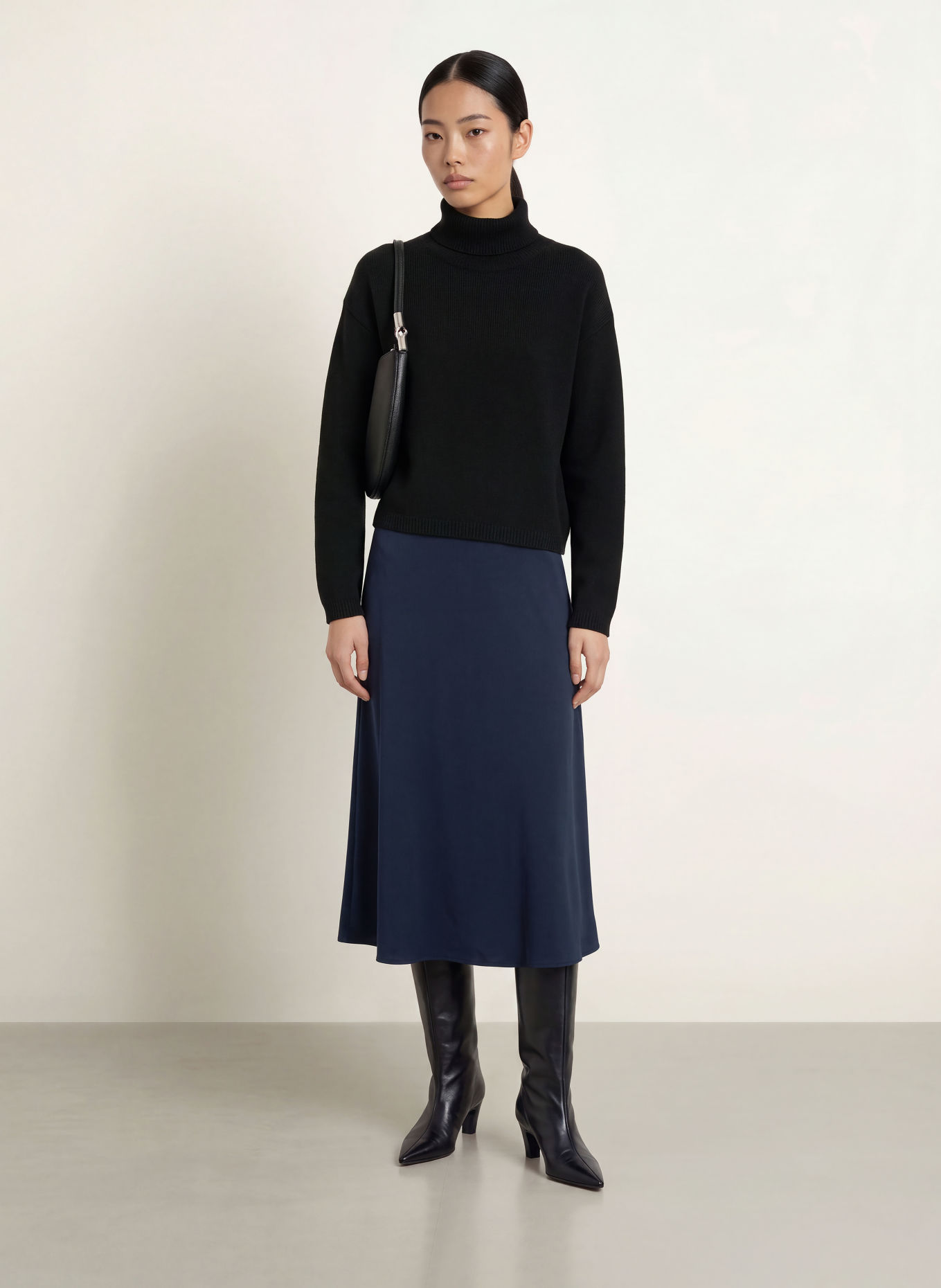 CATNOIR Rollkragenpullover aus Merinowolle: SCHWARZ