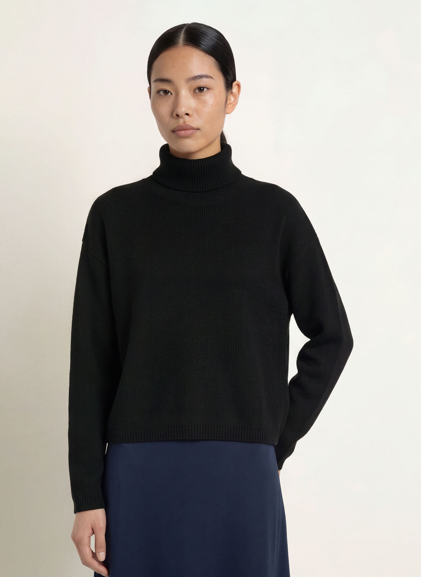 CATNOIR Rollkragenpullover aus Merinowolle: SCHWARZ