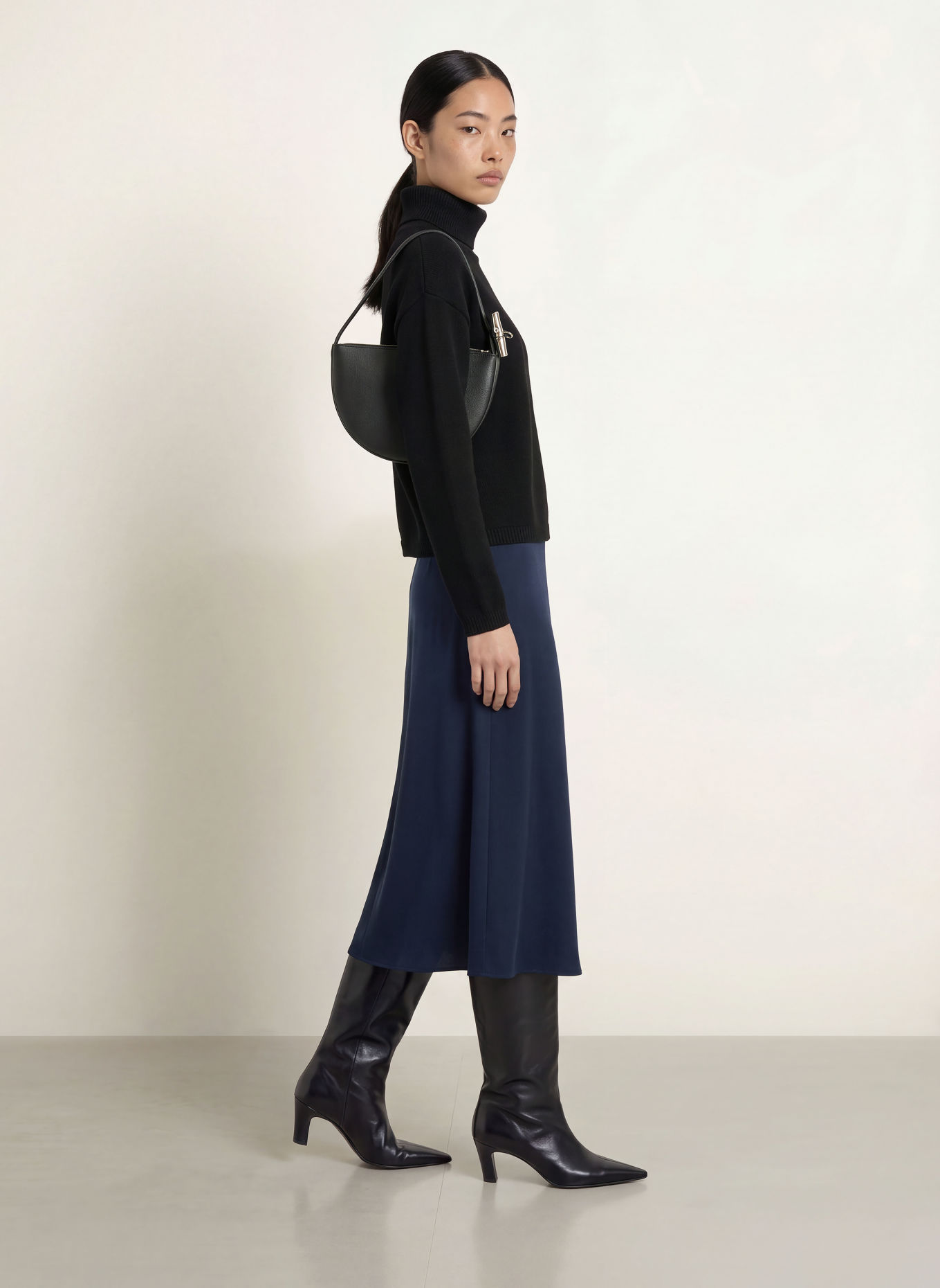 CATNOIR Rollkragenpullover aus Merinowolle: SCHWARZ