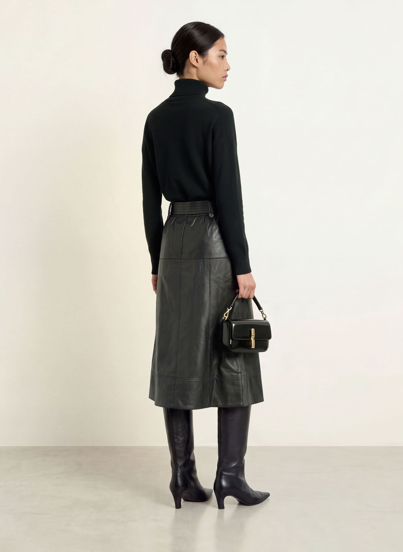 CATNOIR Faux-leather skirt: BLACK
