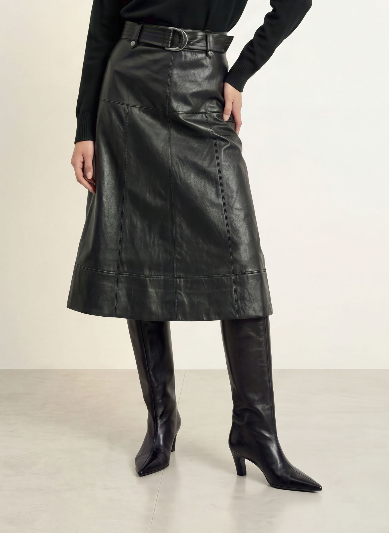 CATNOIR Faux-leather skirt: BLACK